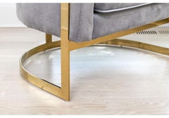 Pair Of Mid Century Milo Baughman Style Brass Club Chairs