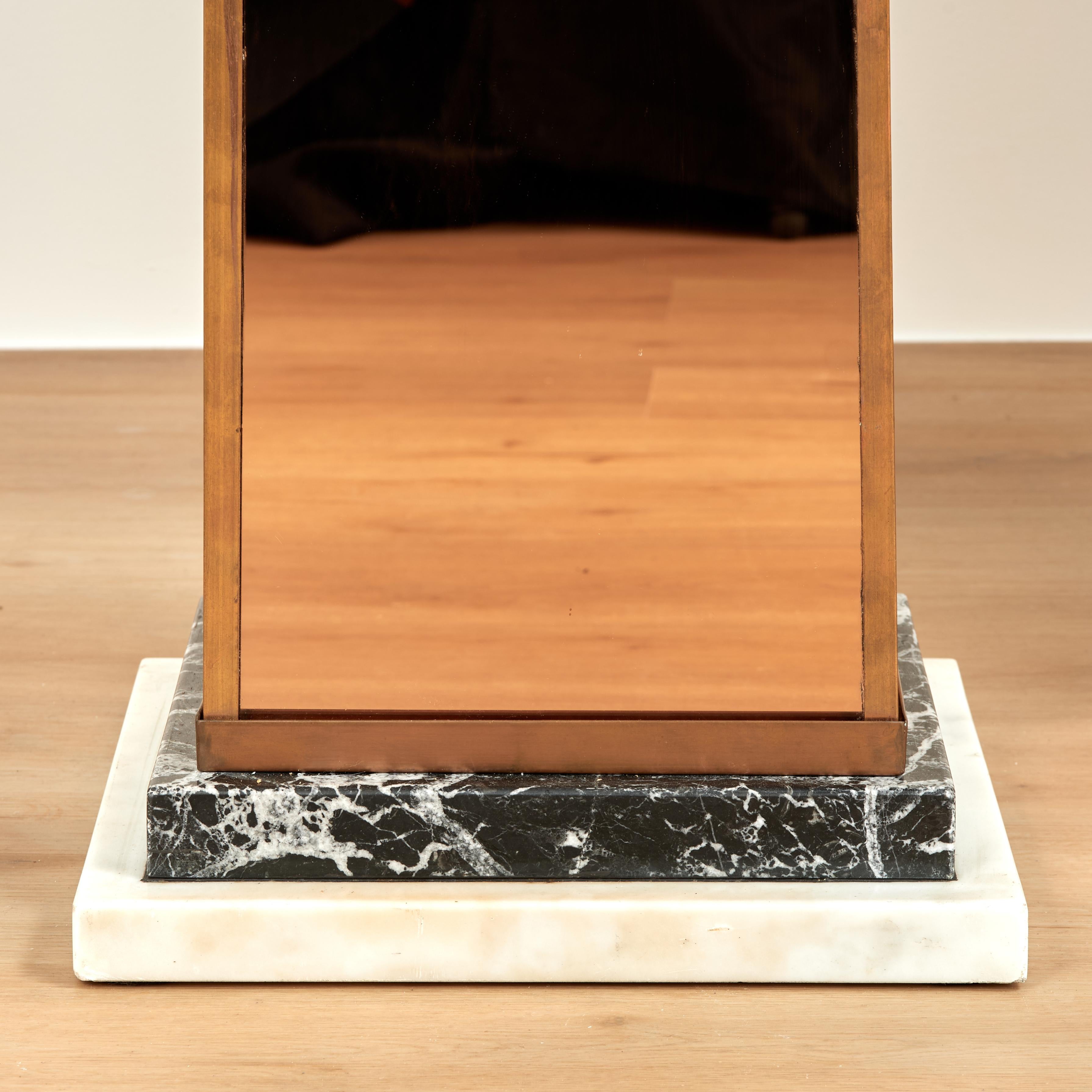 Pair of Mid Century Mirrored Torchiere Floor Lamps with Palm Leaves For Sale 2