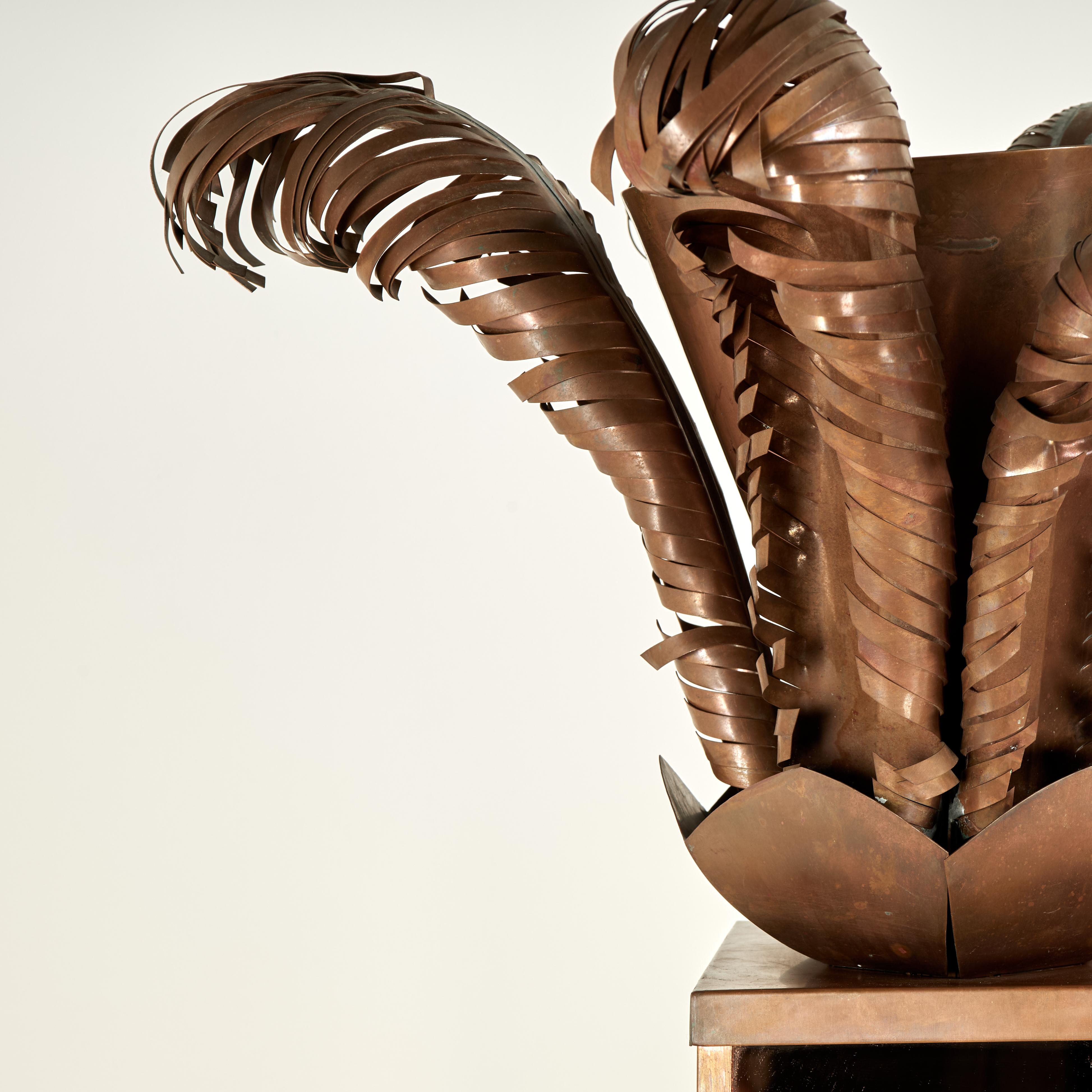 Italian Pair of Mid Century Mirrored Torchiere Floor Lamps with Palm Leaves For Sale