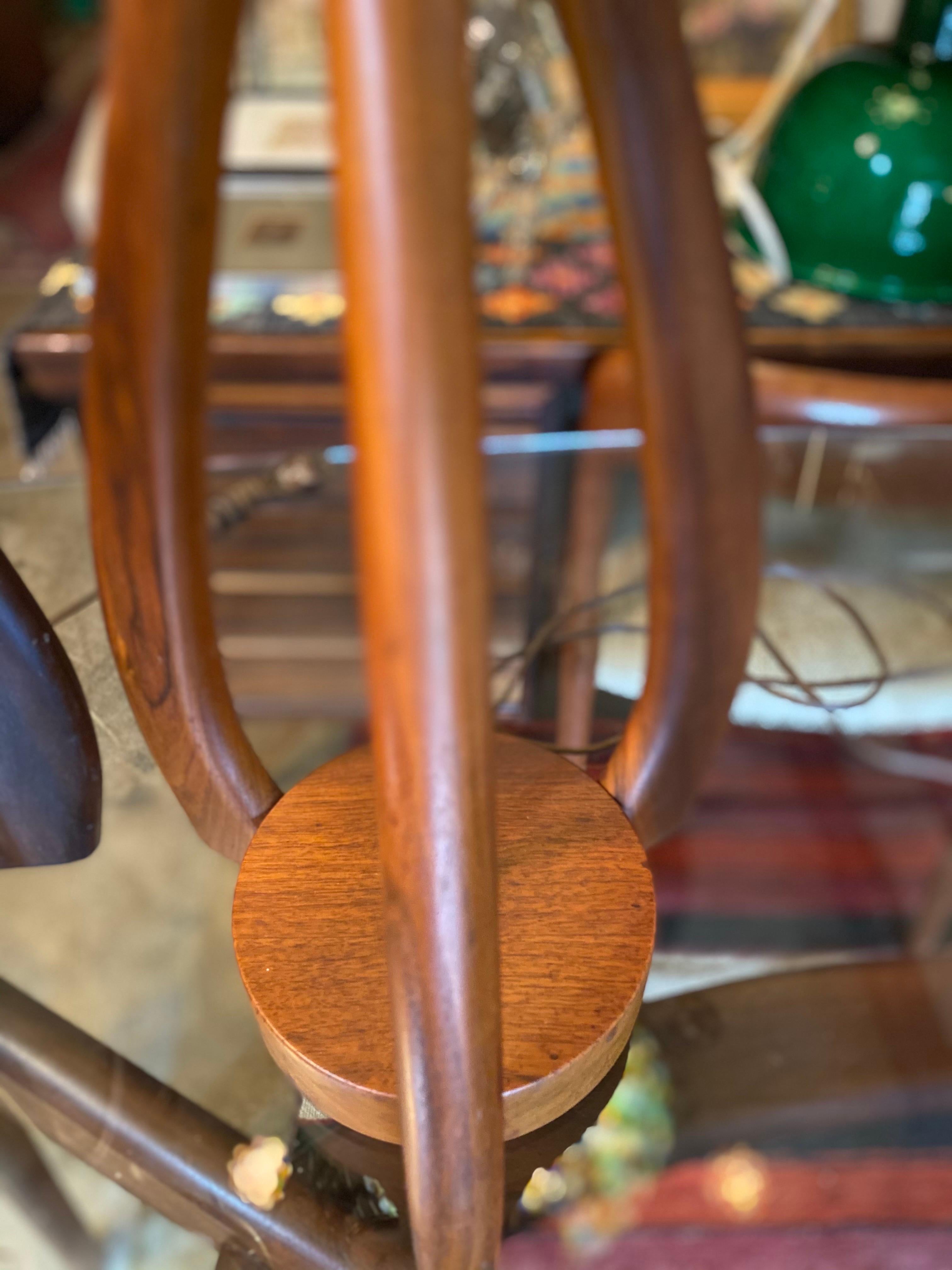 Pair of Mid-Century Modeline Teak Lamps In Good Condition In San Antonio, TX