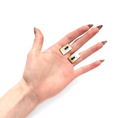 Pair of Mid-Century Modern 14K Gold & Garnet Spider Cufflinks