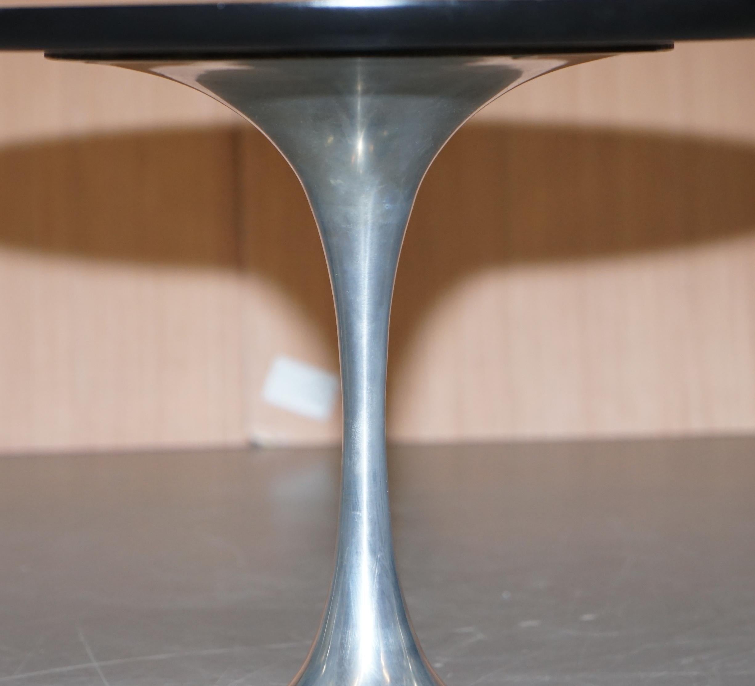 Hand-Crafted Pair of Mid-Century Modern 1960s Arkana Tulip Chrome Base Side End Lamp Tables