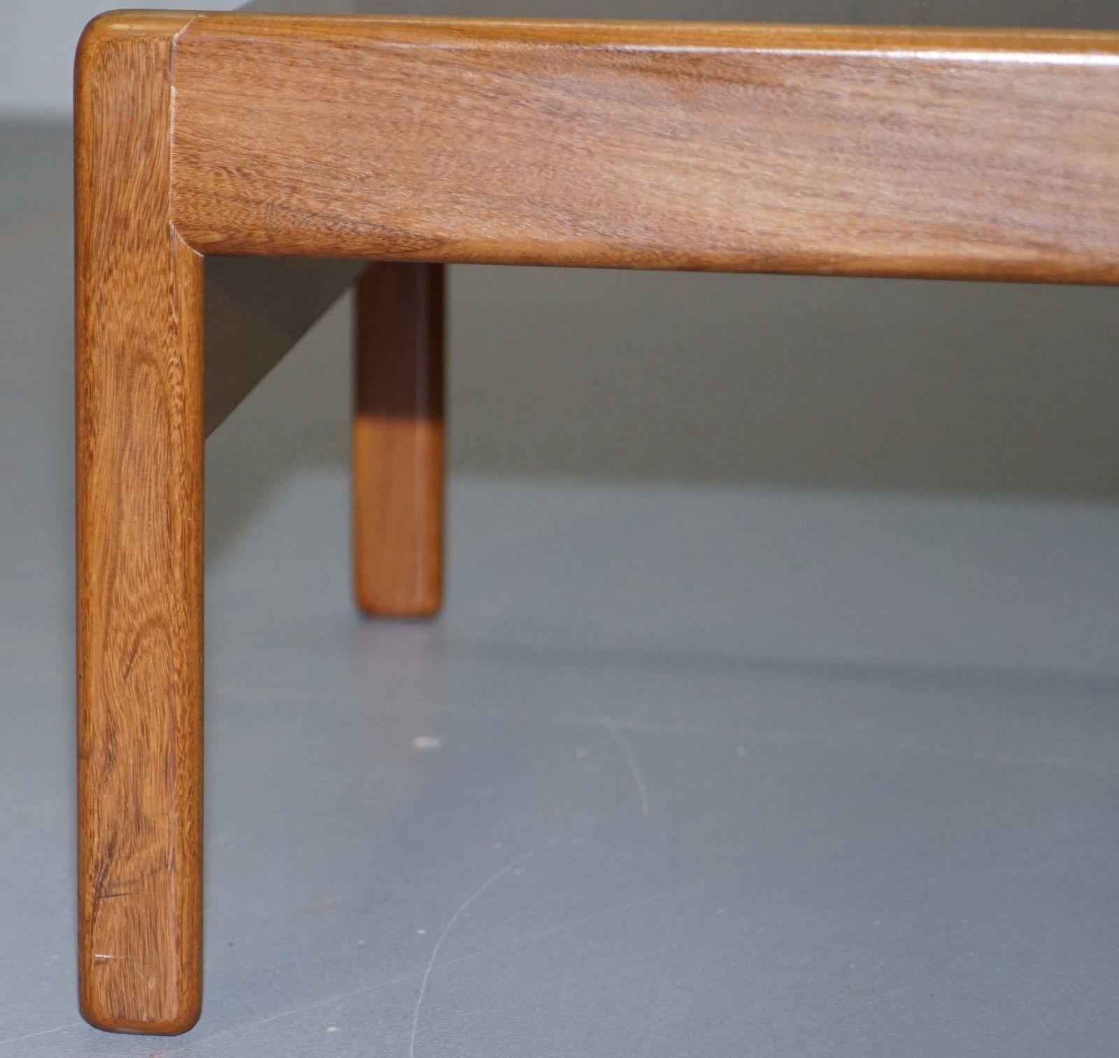 Pair of Mid-Century Modern 1960s Danish Teak Side Tables with Glass Tops Lovely 5
