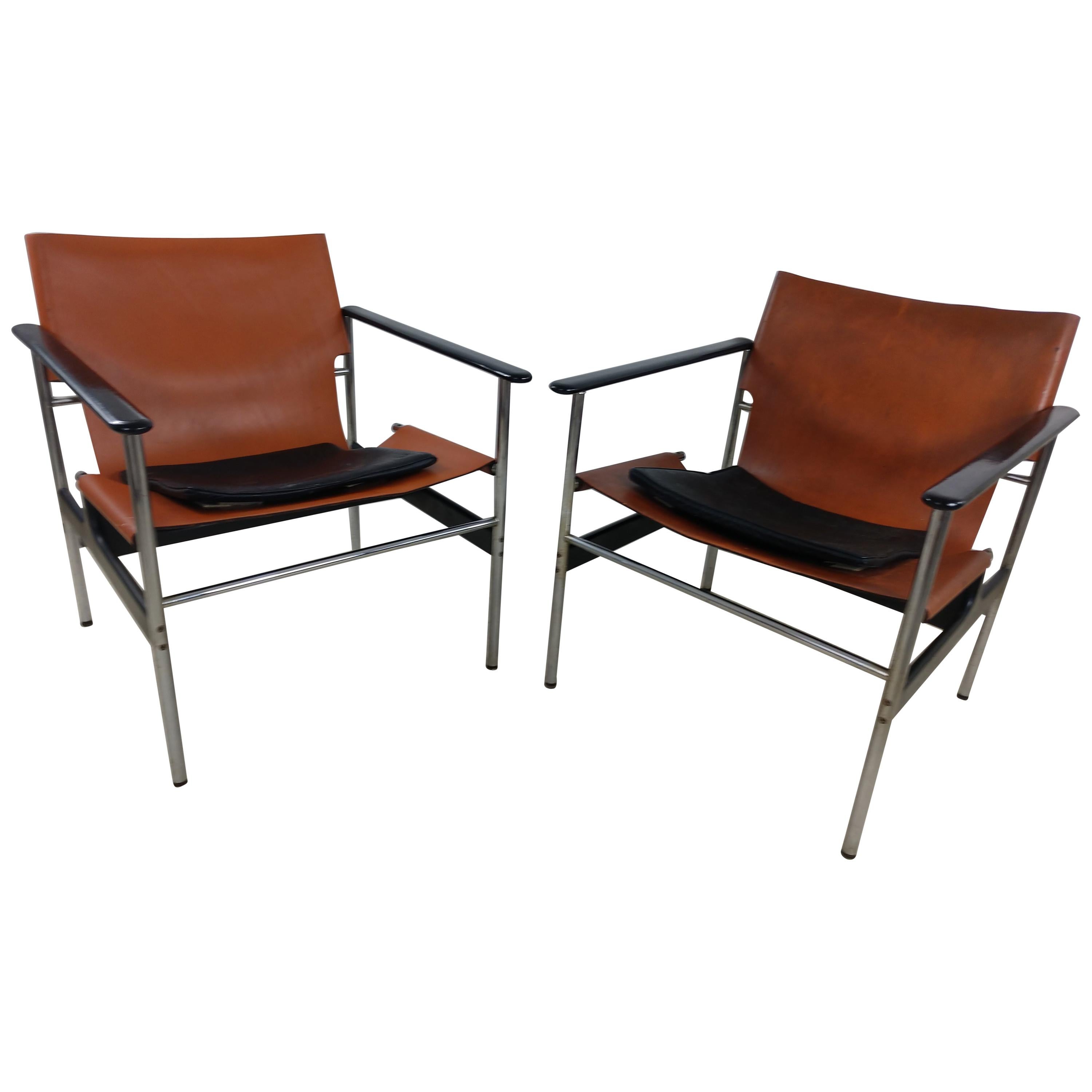 Pair of Mid-Century Modern 657 Lounge by Charles Pollock for Knoll