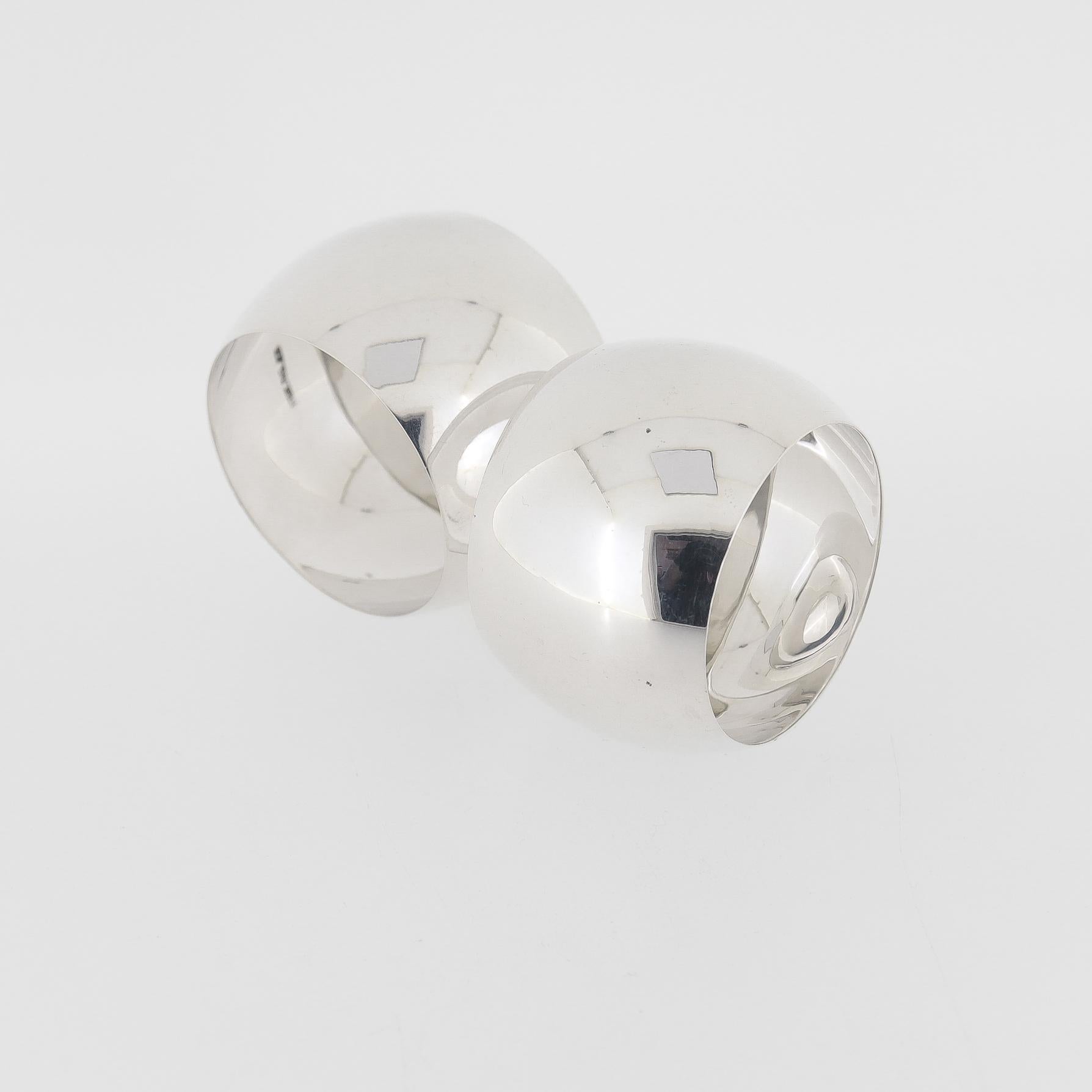 Mid-Century moderno Coppia di portatovaglioli in argento 925, stile metà secolo moderno in vendita