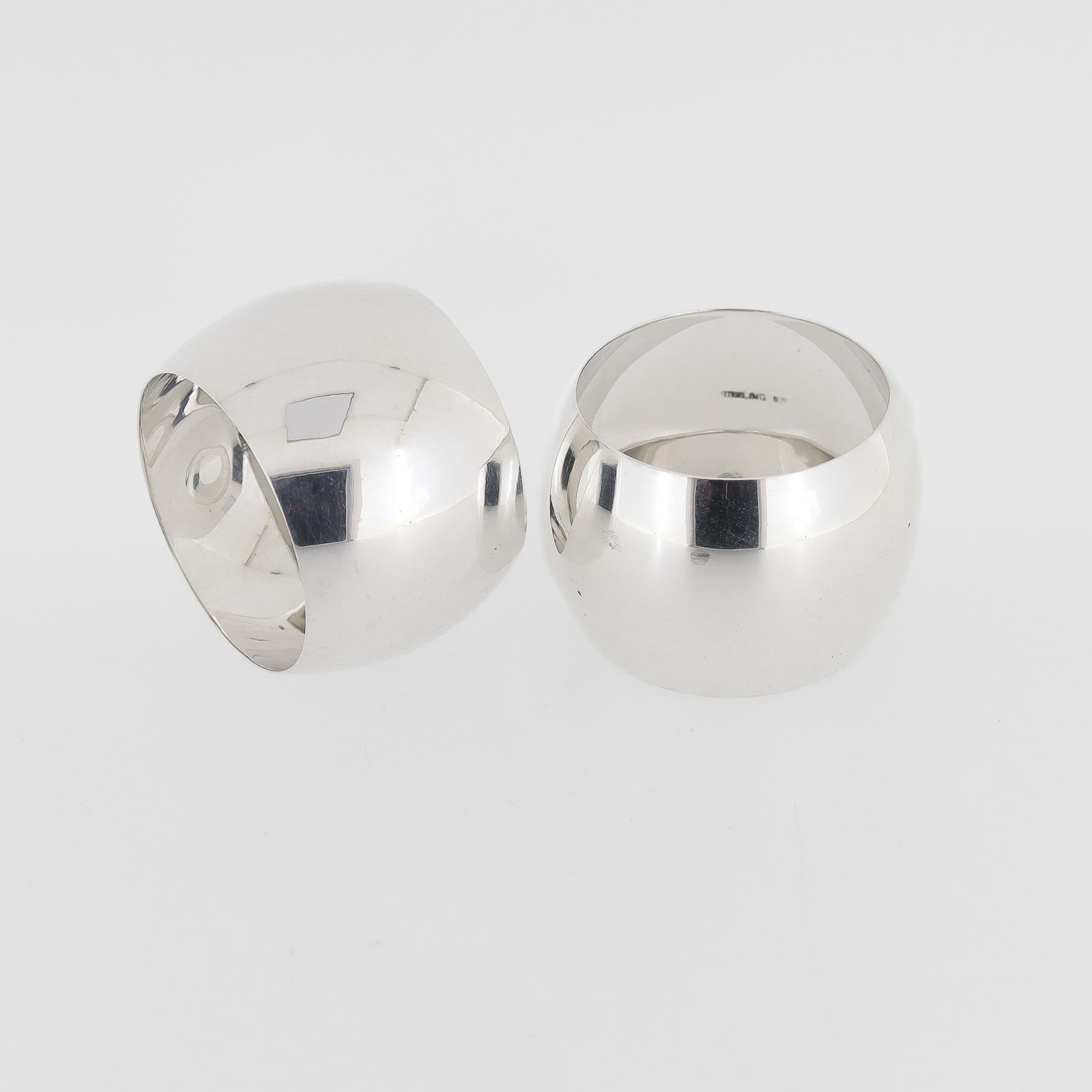 Coppia di portatovaglioli in argento 925, stile metà secolo moderno In condizioni buone in vendita a Philadelphia, PA