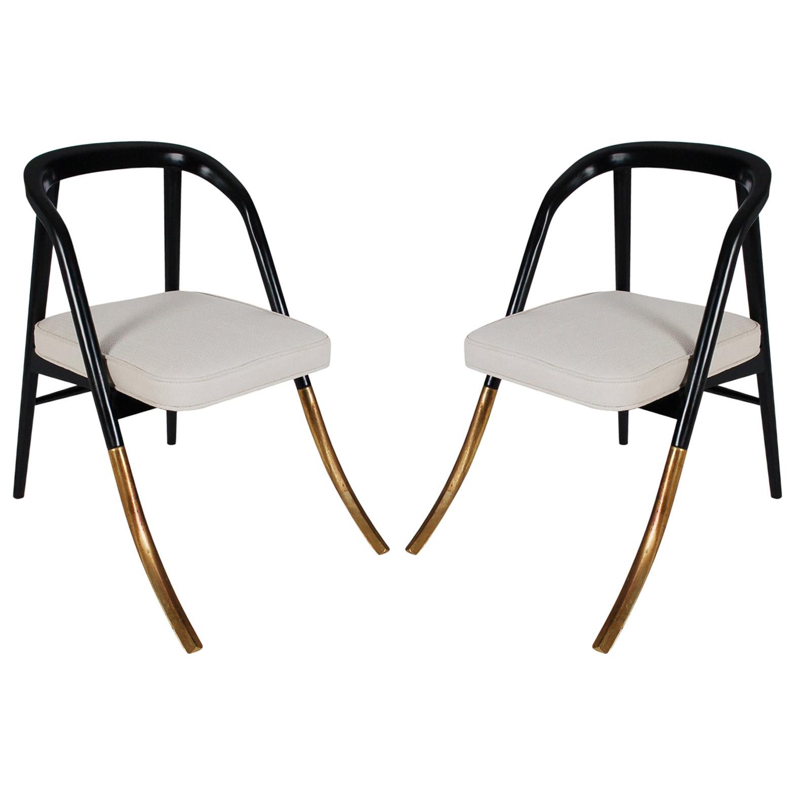 Pair of Mid-Century Modern "A" Chairs Attributed to Edward Wormley for Dunbar