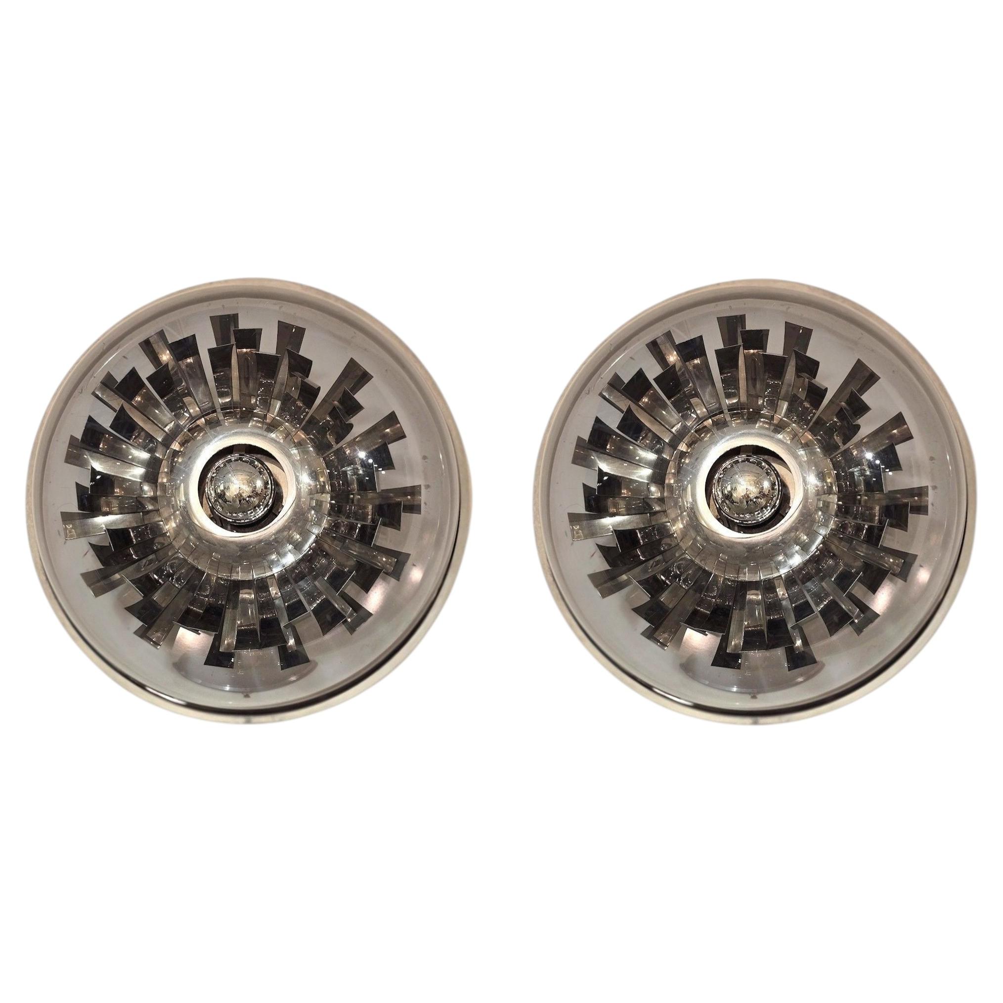 Pair of mid century modern acrylic sconces, France For Sale