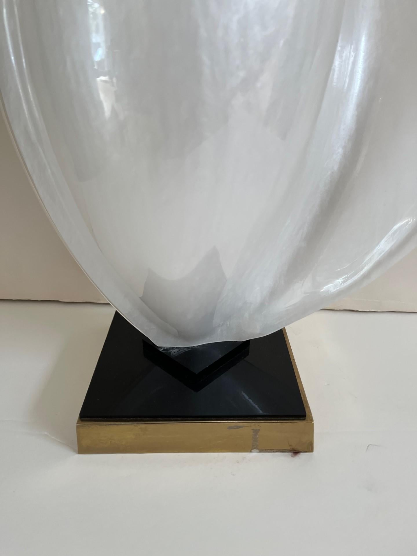 Hand-Crafted Pair of Mid-Century Modern Acrylic Tear Drop Table Lamps, by Rougier