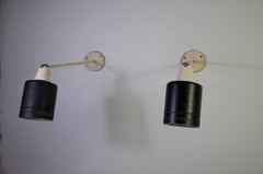 Pair of Mid-Century Modern Adjustable Metal Wall Lamps, Germany, 1950s