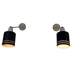 Pair of Mid-Century Modern Adjustable Metal Wall Lamps, Germany, 1950s