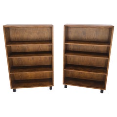 Pair of Mid-Century Modern Adjustable Shelves Bookcases Mint!