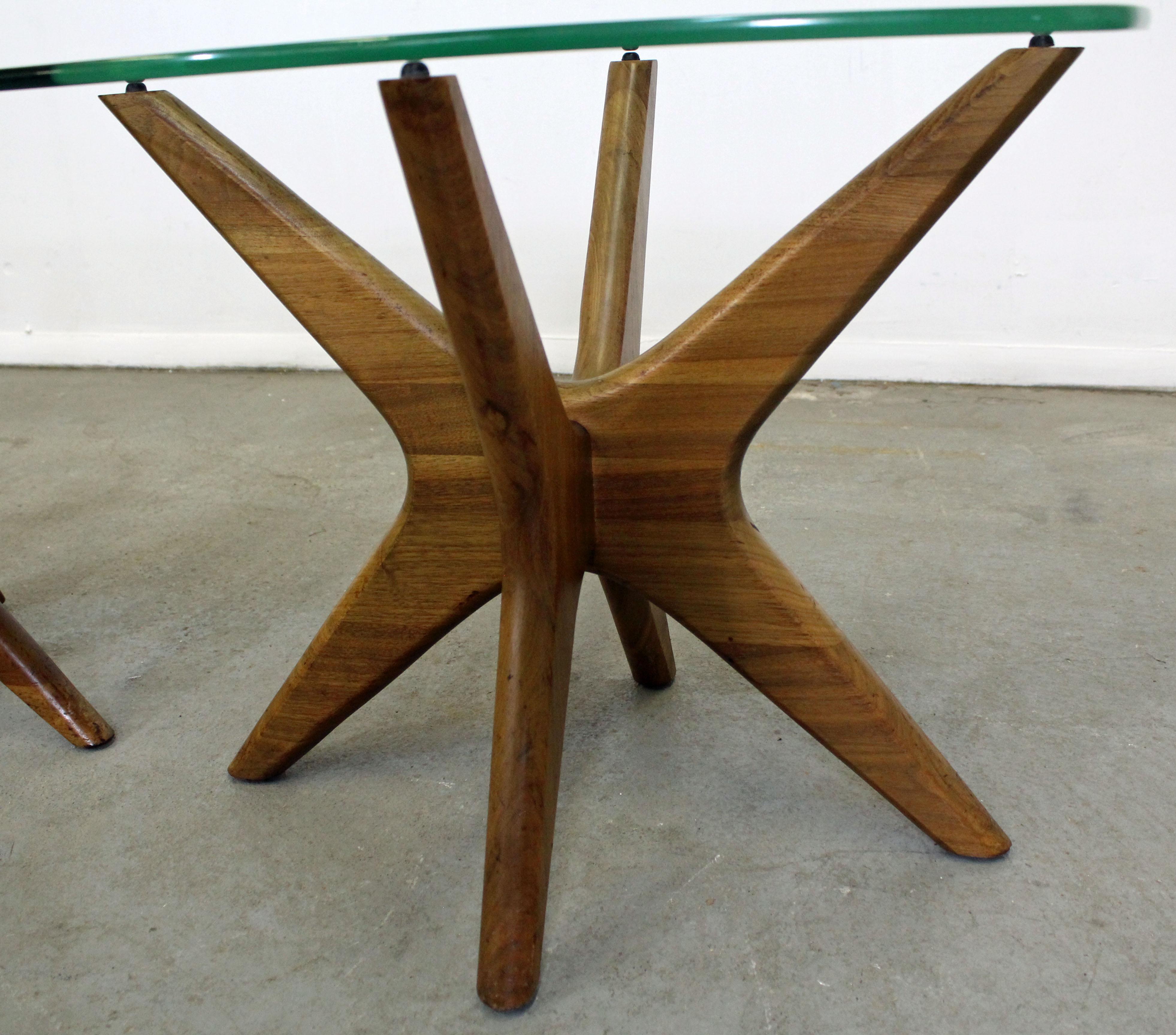 Pair of Mid-Century Modern Adrian Pearsall 'Jacks' Glass Top End Tables In Good Condition In Wilmington, DE