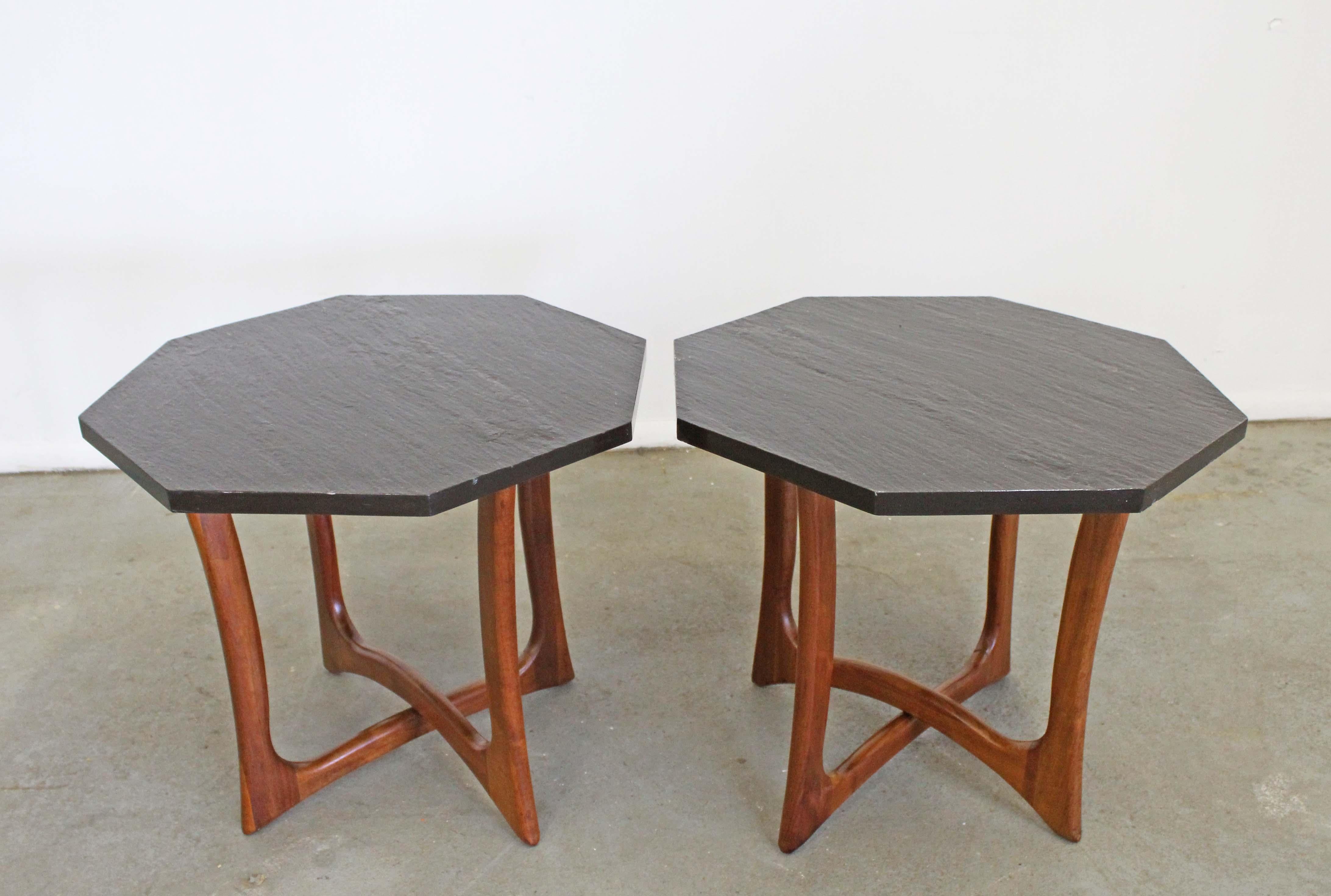 American Pair of Mid-Century Modern Adrian Pearsall Sculptural Slate End Tables