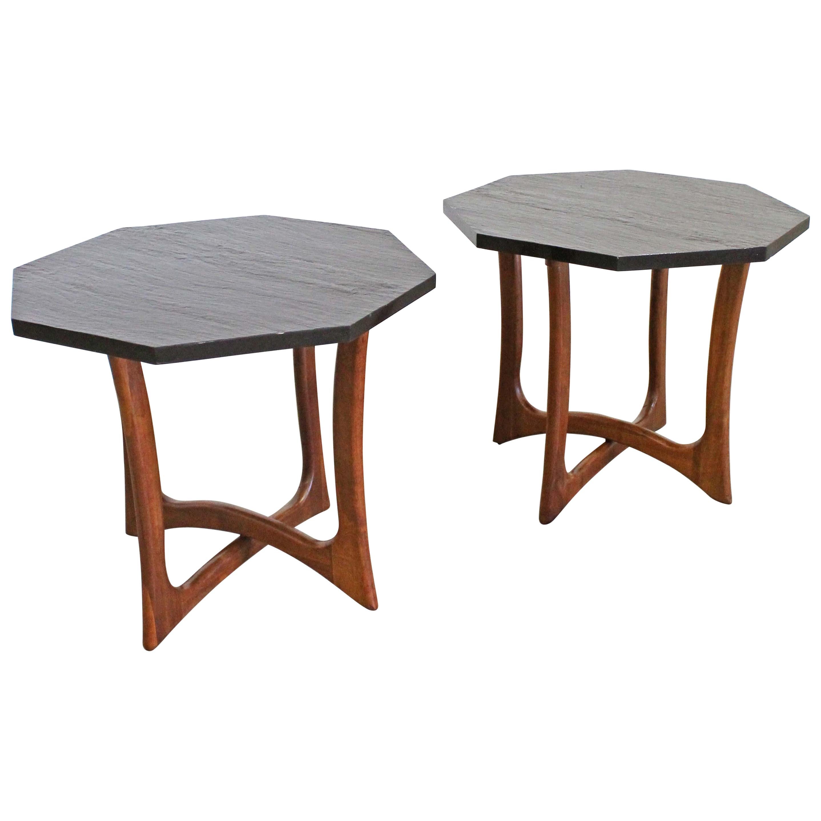 Pair of Mid-Century Modern Adrian Pearsall Sculptural Slate End Tables