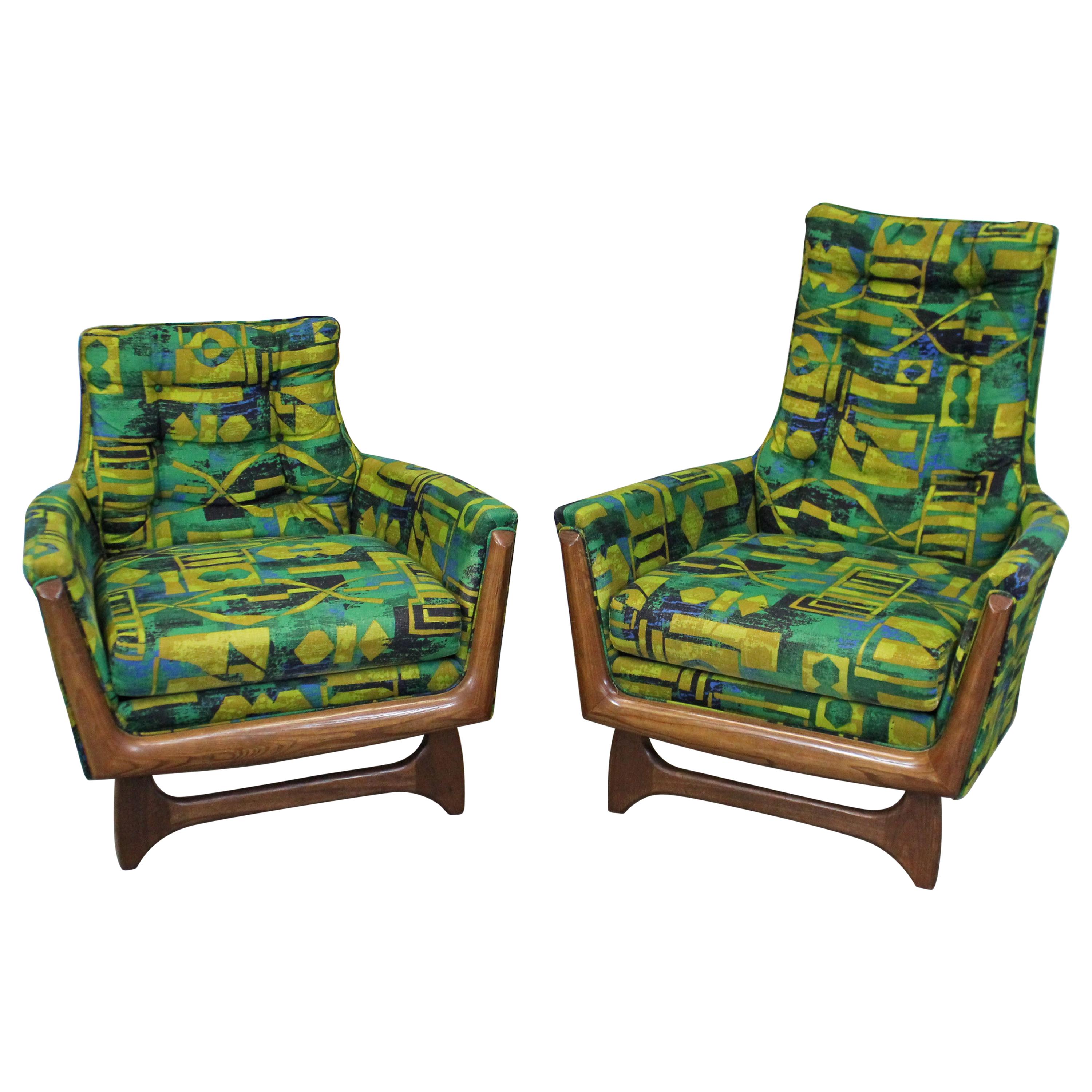 Pair of Mid-Century Modern Adrian Pearsall Style His & Her Lounge Chairs