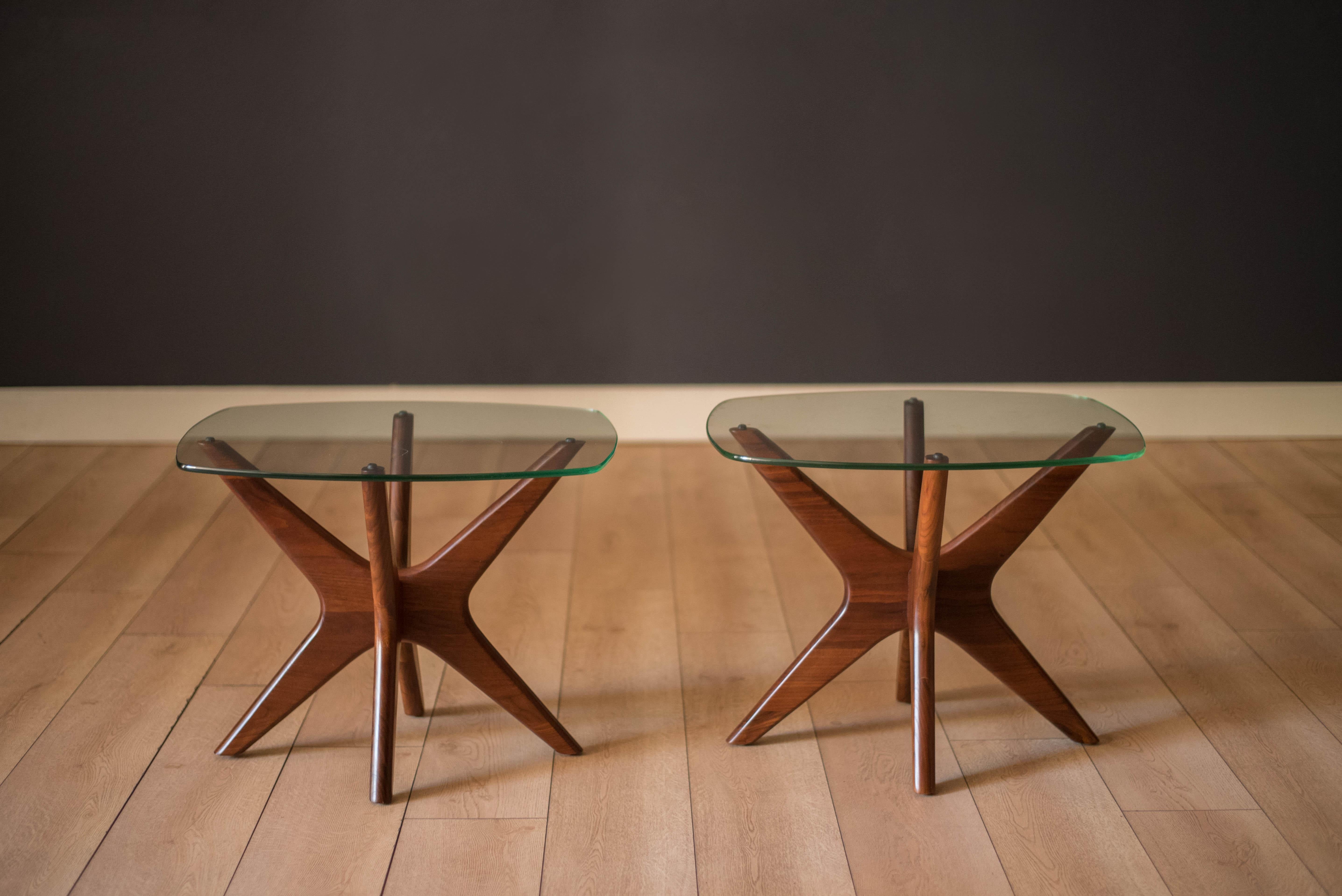 Mid-Century Modern Pair of Mid Century Modern Adrian Pearsall Walnut Jacks End Tables For Sale