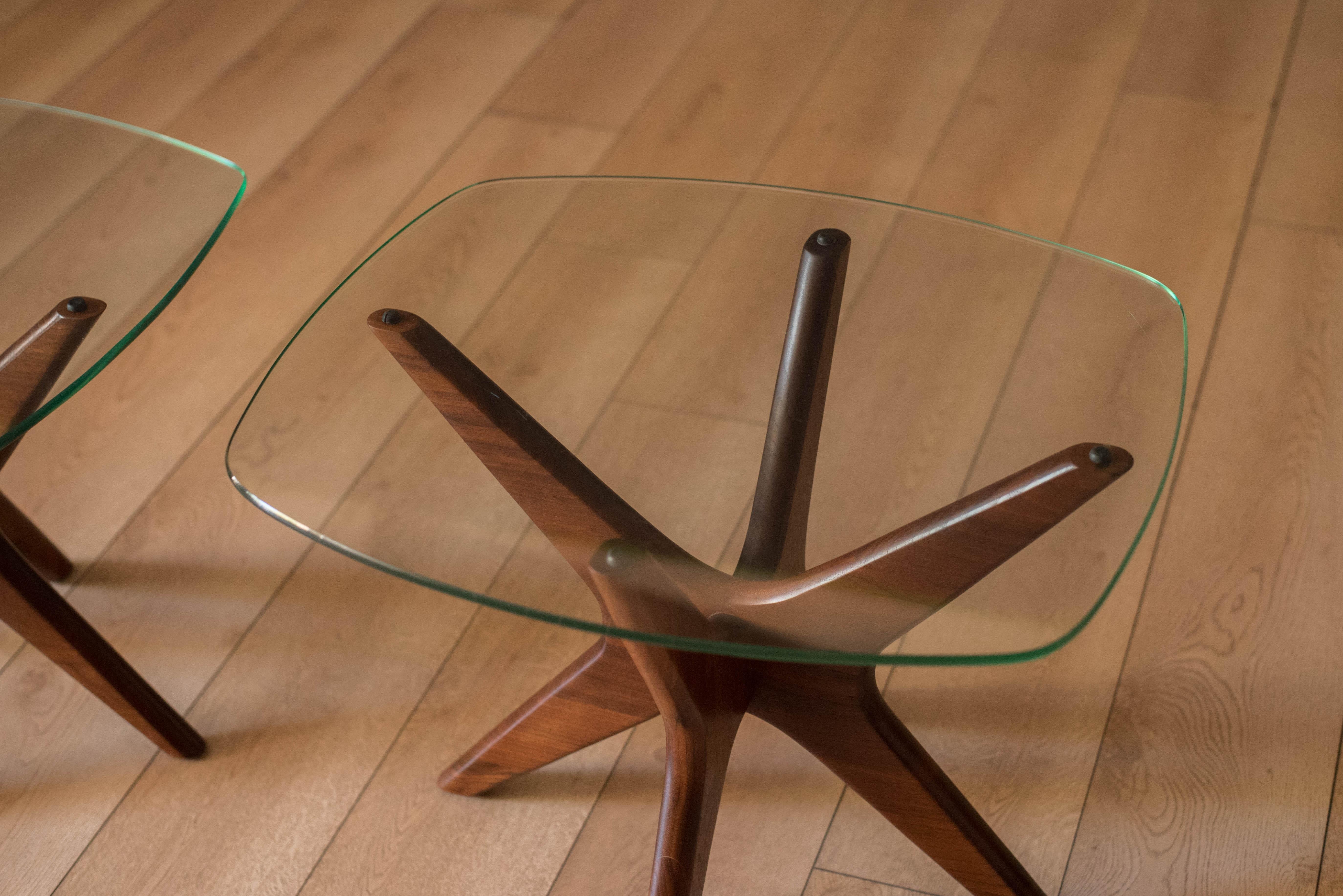 American Pair of Mid Century Modern Adrian Pearsall Walnut Jacks End Tables For Sale