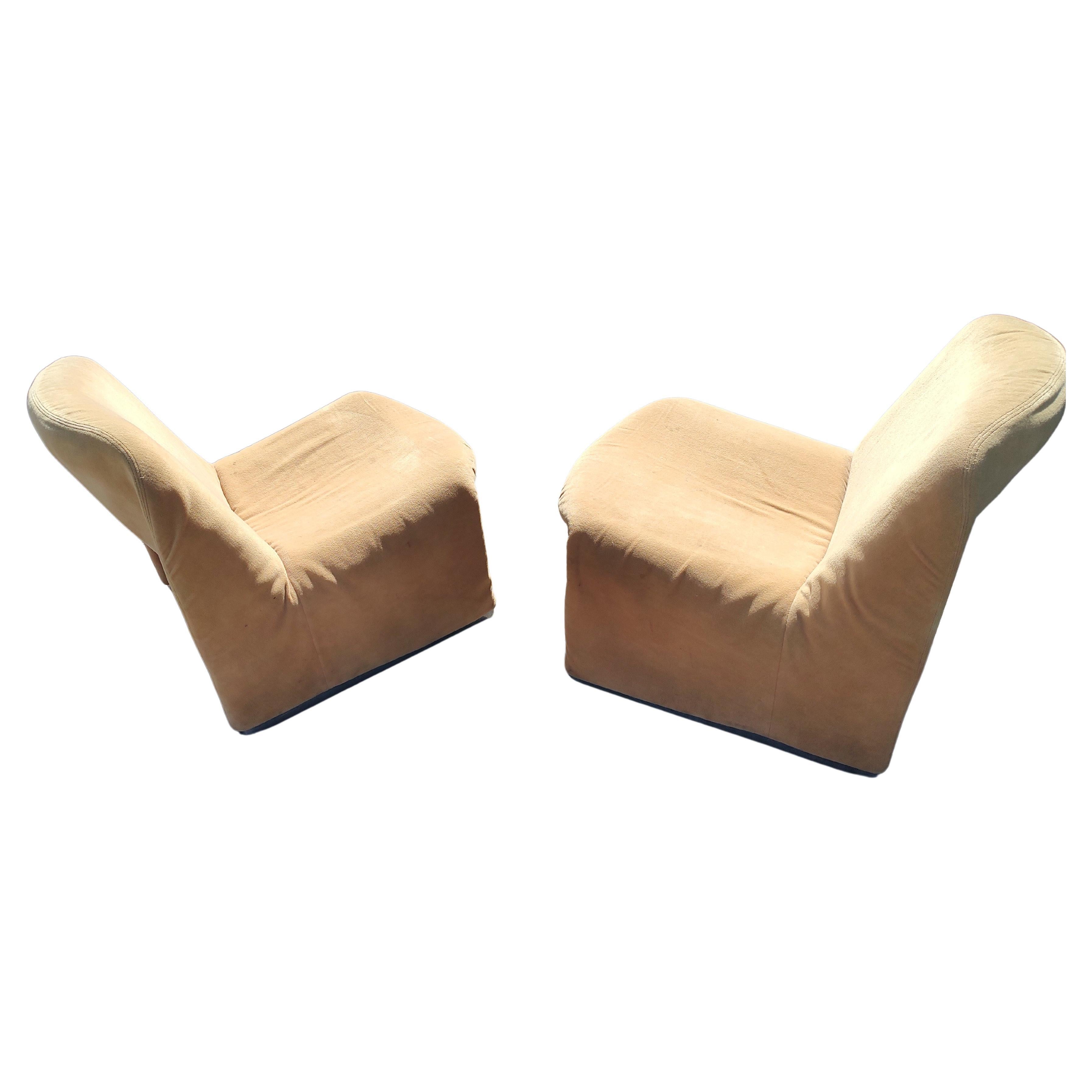 Aluminum Pair of Mid Century Modern Alky Lounge Chairs Giancarlo Piretti for Artifort  For Sale