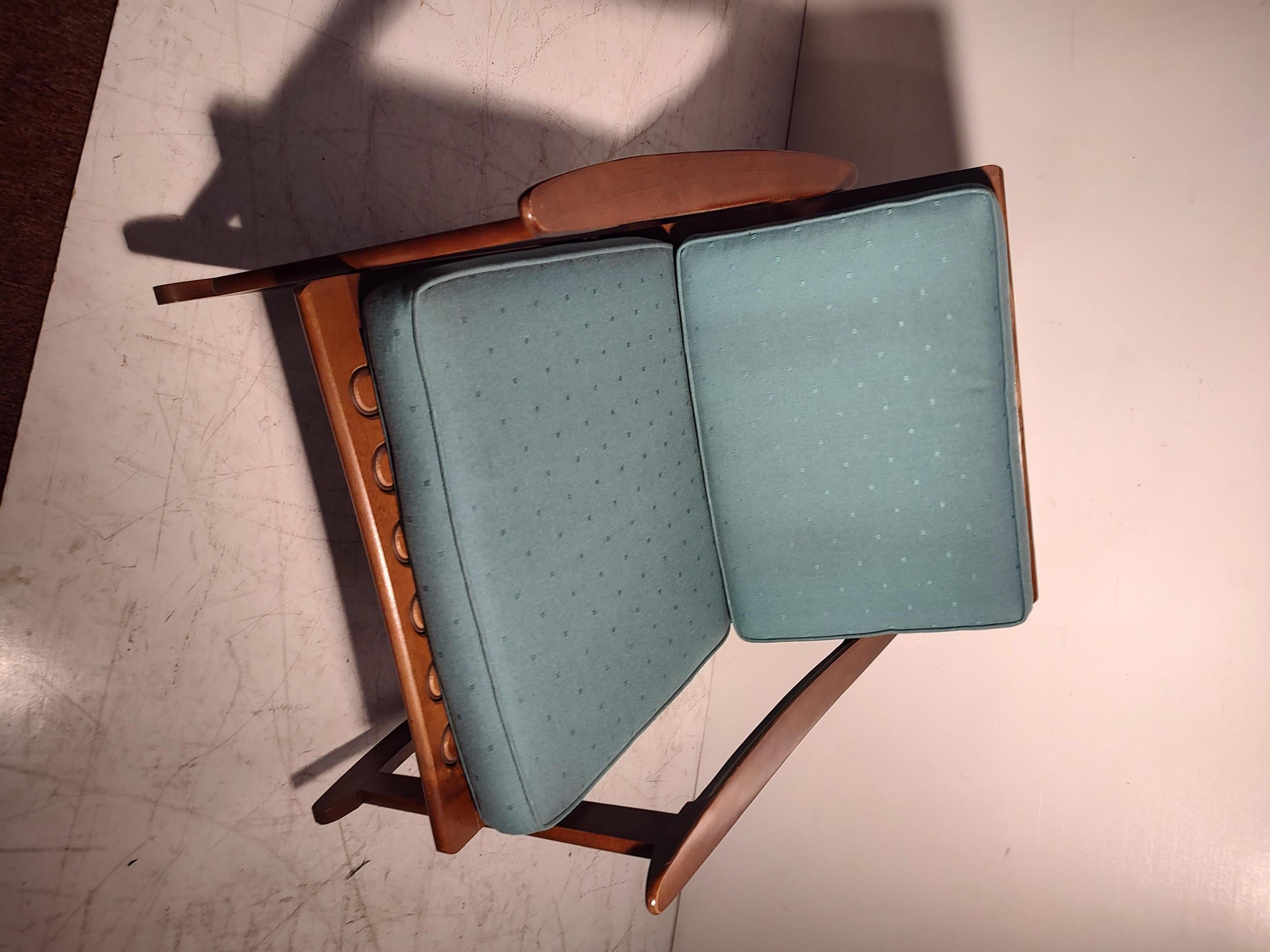 Pair of Mid Century Modern American Walnut Armchair & Rocker For Sale 6