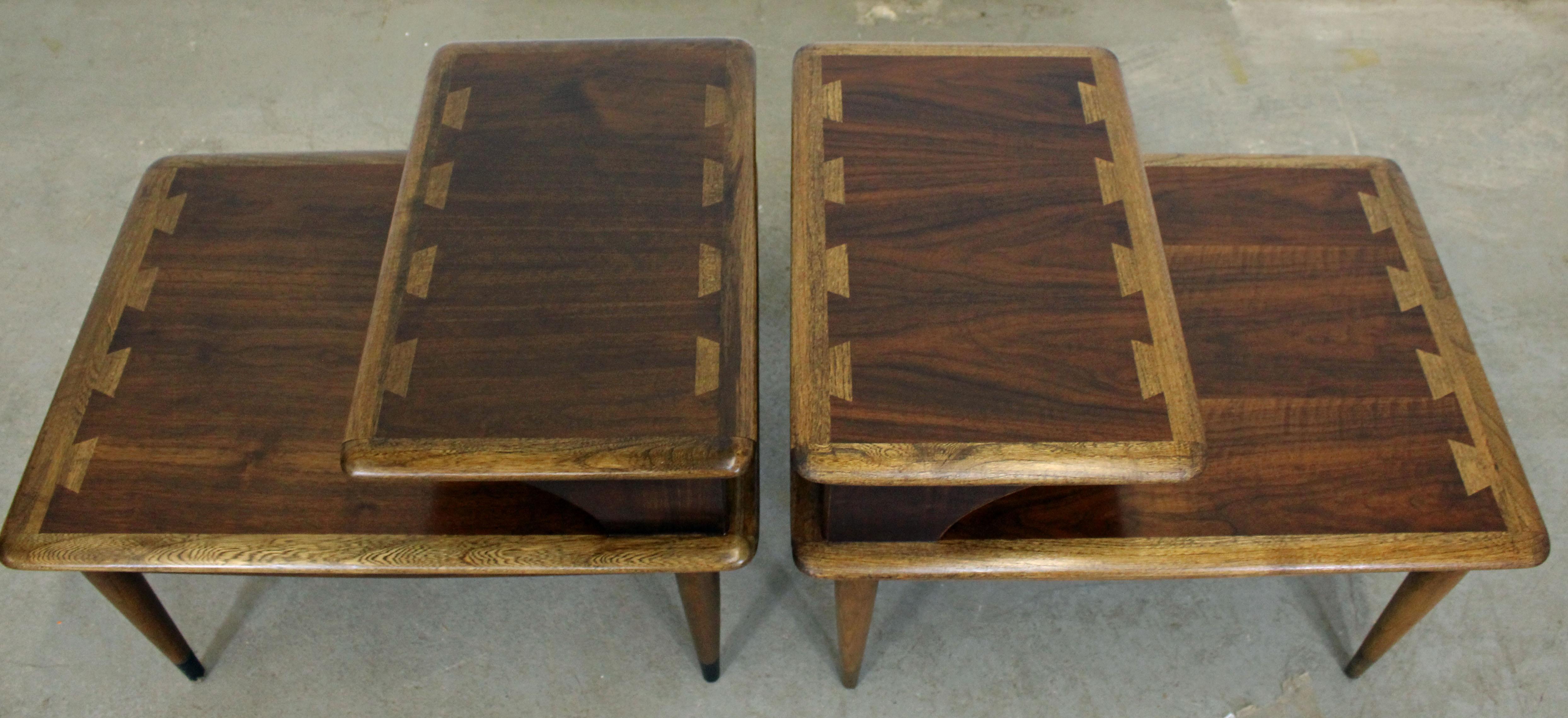 20th Century Pair of Mid-Century Modern Andre Bus Lane Acclaim 2-Tier End Tables