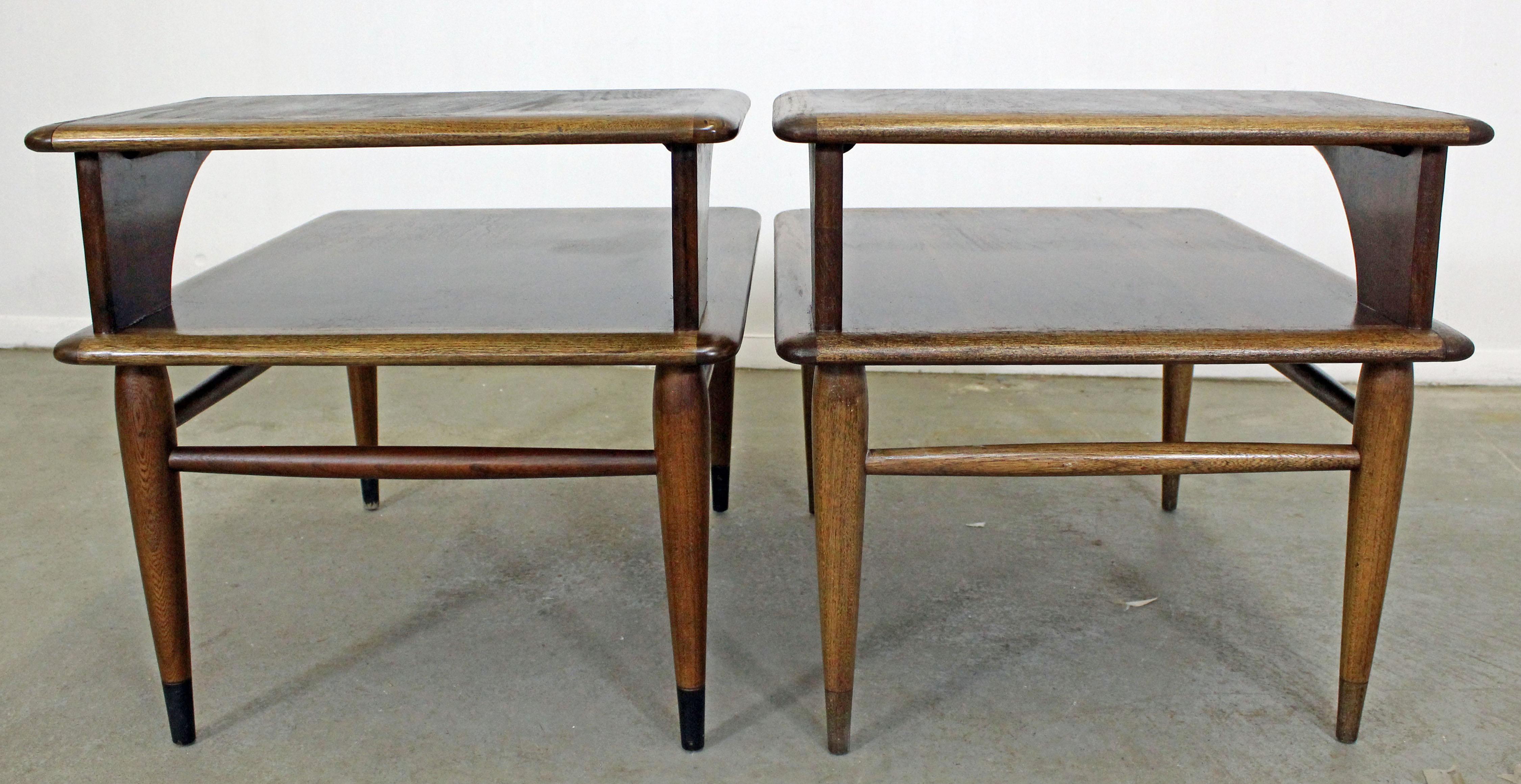American Pair of Mid-Century Modern Andre Bus Lane Acclaim 2-Tier End Tables