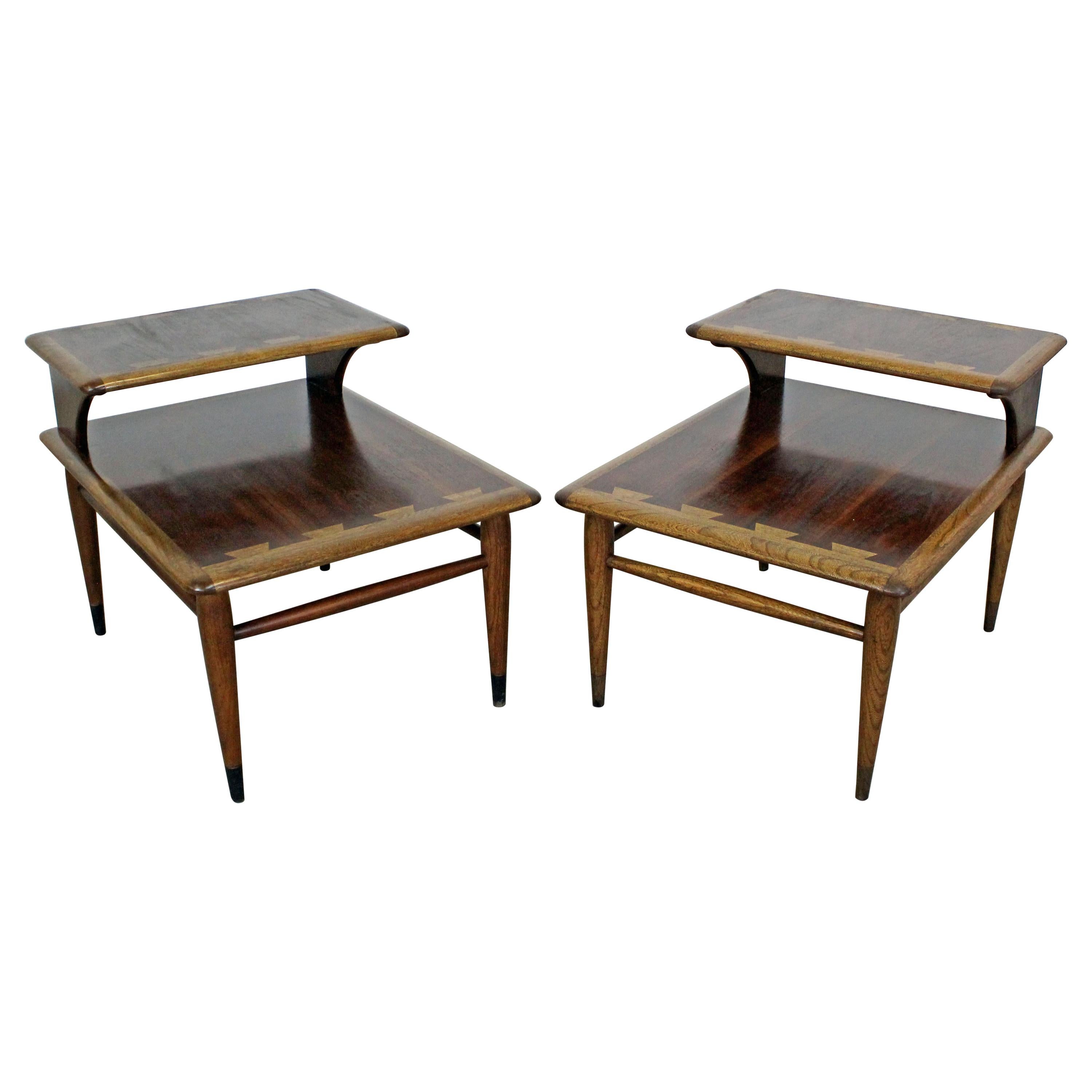 Pair of MidCentury Modern Andre Bus Lane Acclaim 2Tier End Tables at