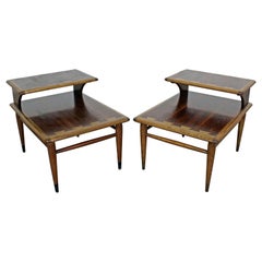 Pair of Mid-Century Modern Andre Bus Lane Acclaim 2-Tier End Tables