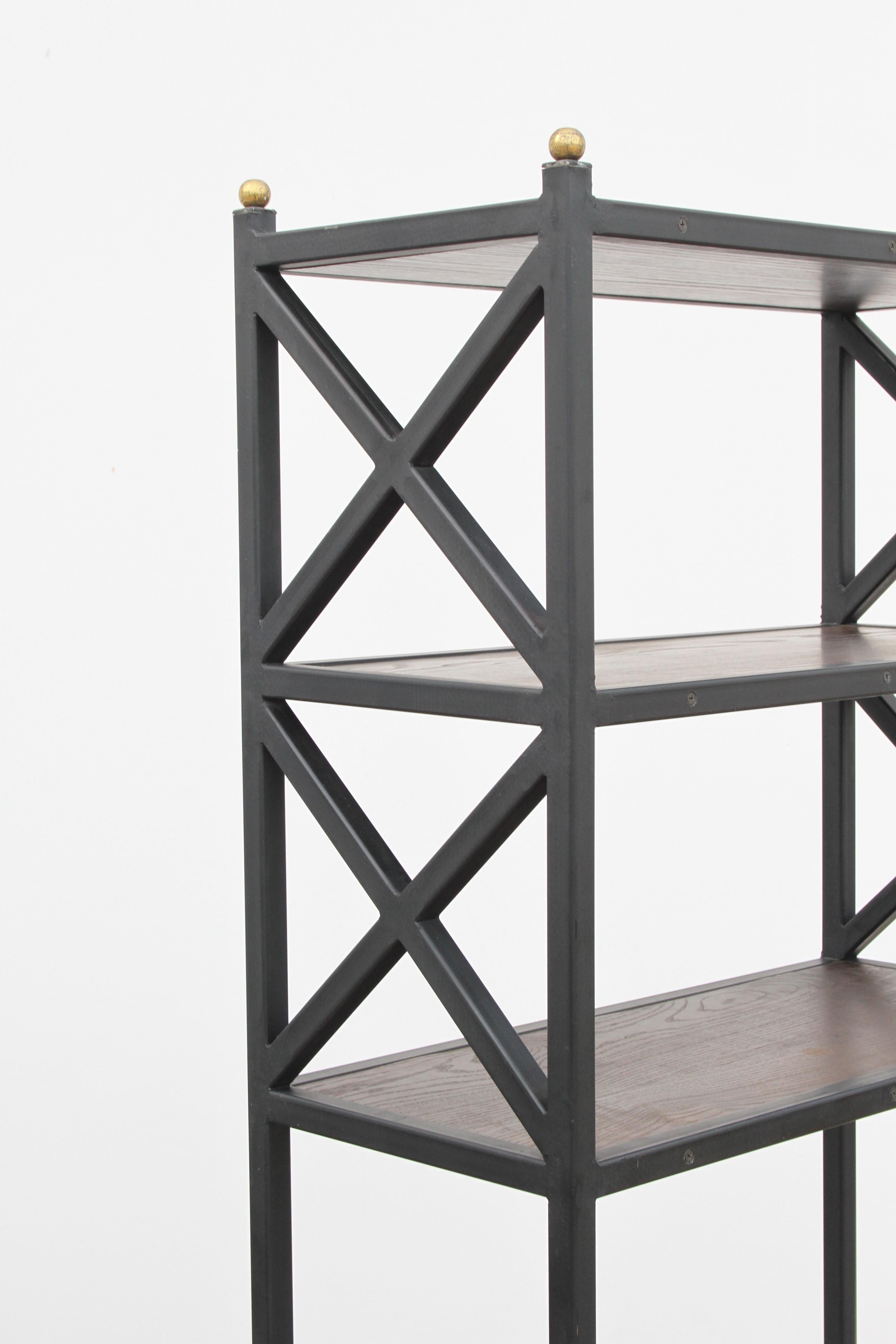 Mid-Century Modern Architectural X-Form Bookcases or Étagères, Pair Available In Good Condition For Sale In St. Louis, MO