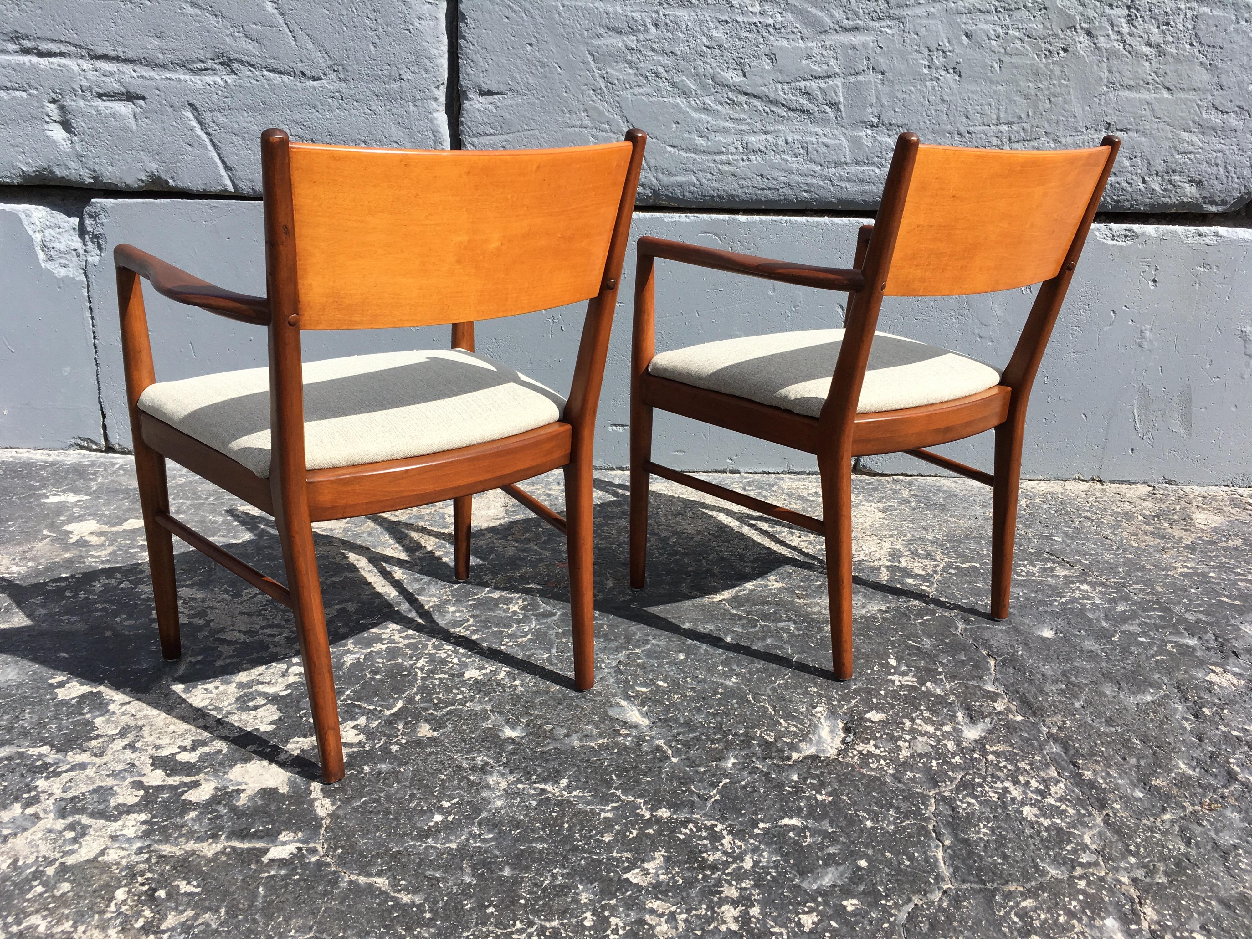 American Pair of Mid-Century Modern Armchairs in the Style of Finn Juhl For Sale