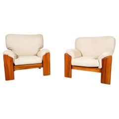 Pair of Mid Century Modern Armchair by Sapporo for Mobil Girgi, Italy