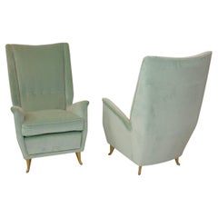 Vintage Pair of Mid-Century Modern Armchairs by ISA from a Design by Gio Ponti
