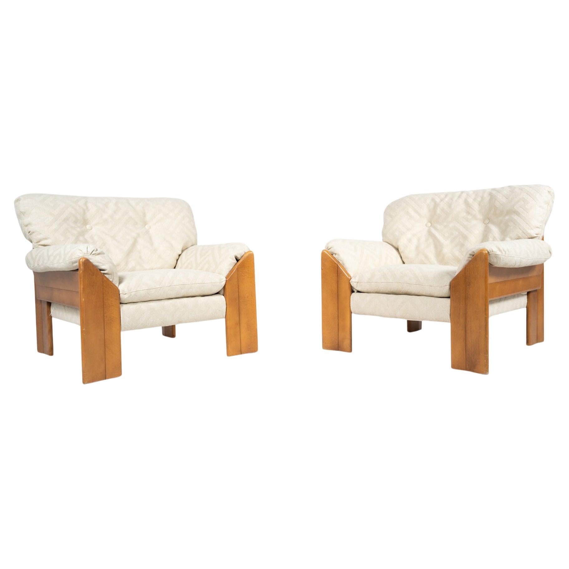 Pair of Mid Century Modern Armchairs by Sapporo for Mobil Girgi