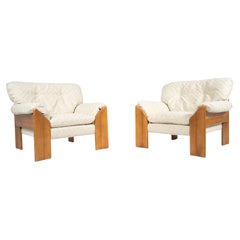 Pair of Mid Century Modern Armchairs by Sapporo for Mobil Girgi