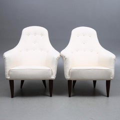 Pair of Mid-Century Modern Armchairs Designed by Kerstin Hörlin-Holmquist