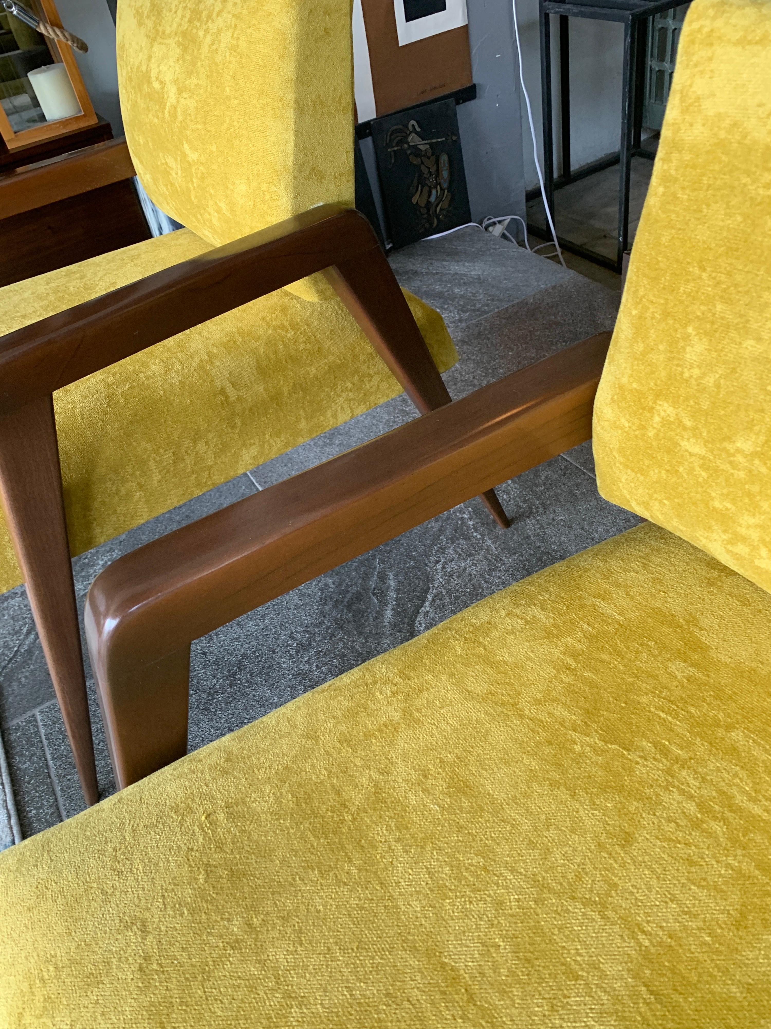 Cedar Pair of Mid-Century Modern Armchairs