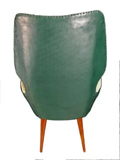 Pair of Mid-Century Modern Armchairs Gio Ponti Style, 1950s