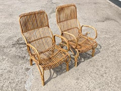 Pair of Mid Century Modern Armchairs in Bamboo, Italy 1960s