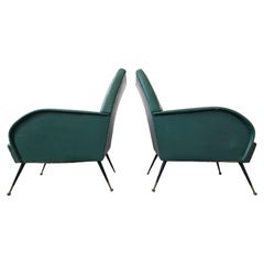 Vintage Pair of Mid Century Modern Armchairs in style of Marco Zanuso, Italy 1950s