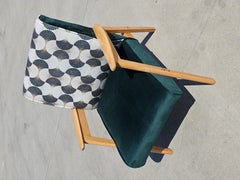 Pair of Mid-Century Modern Armchairs, Reupholstered, Made in Yugoslavia, 1960s