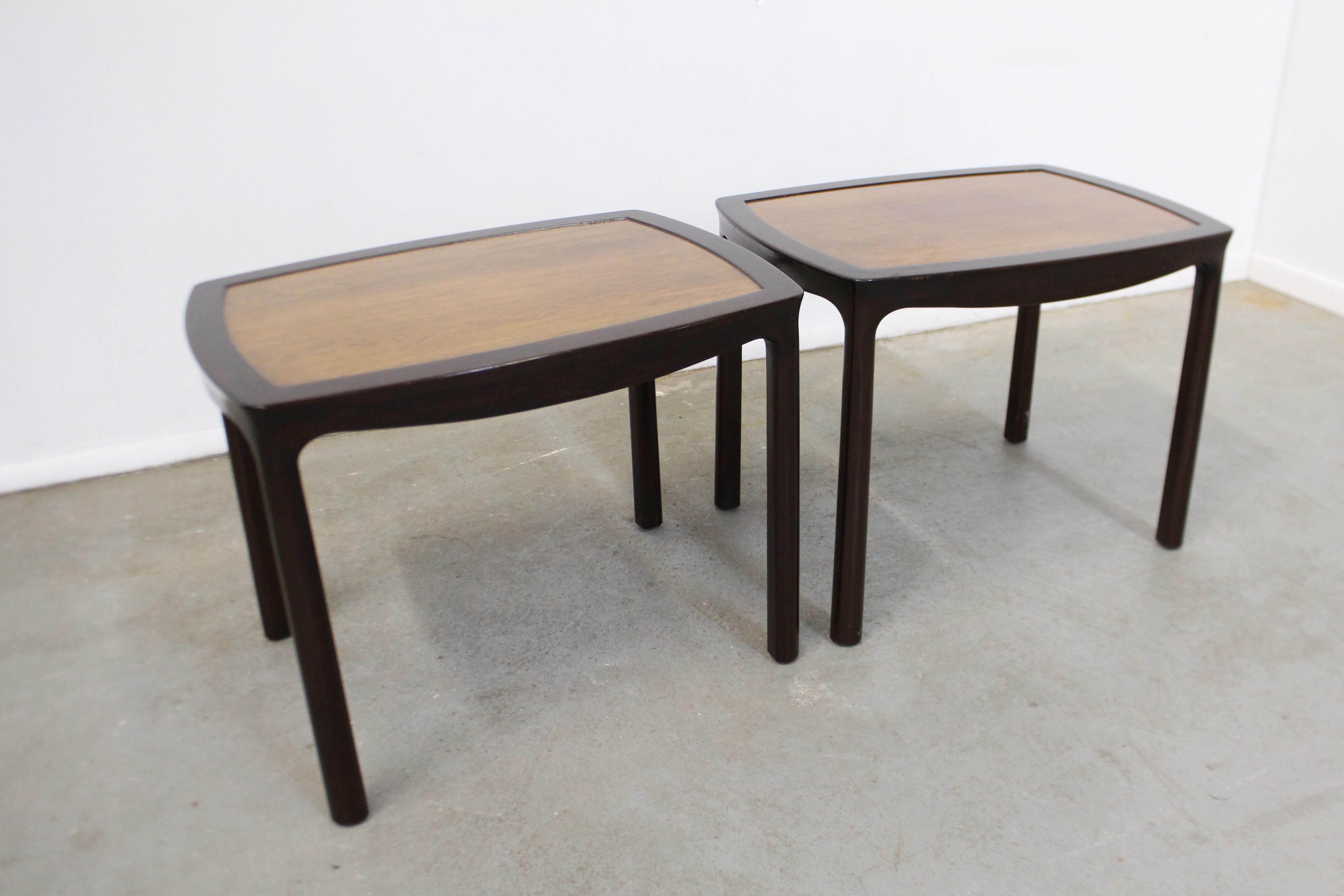 American Pair of Mid-Century Modern Asian Edward Wormley for Dunbar Rosewood End Tables