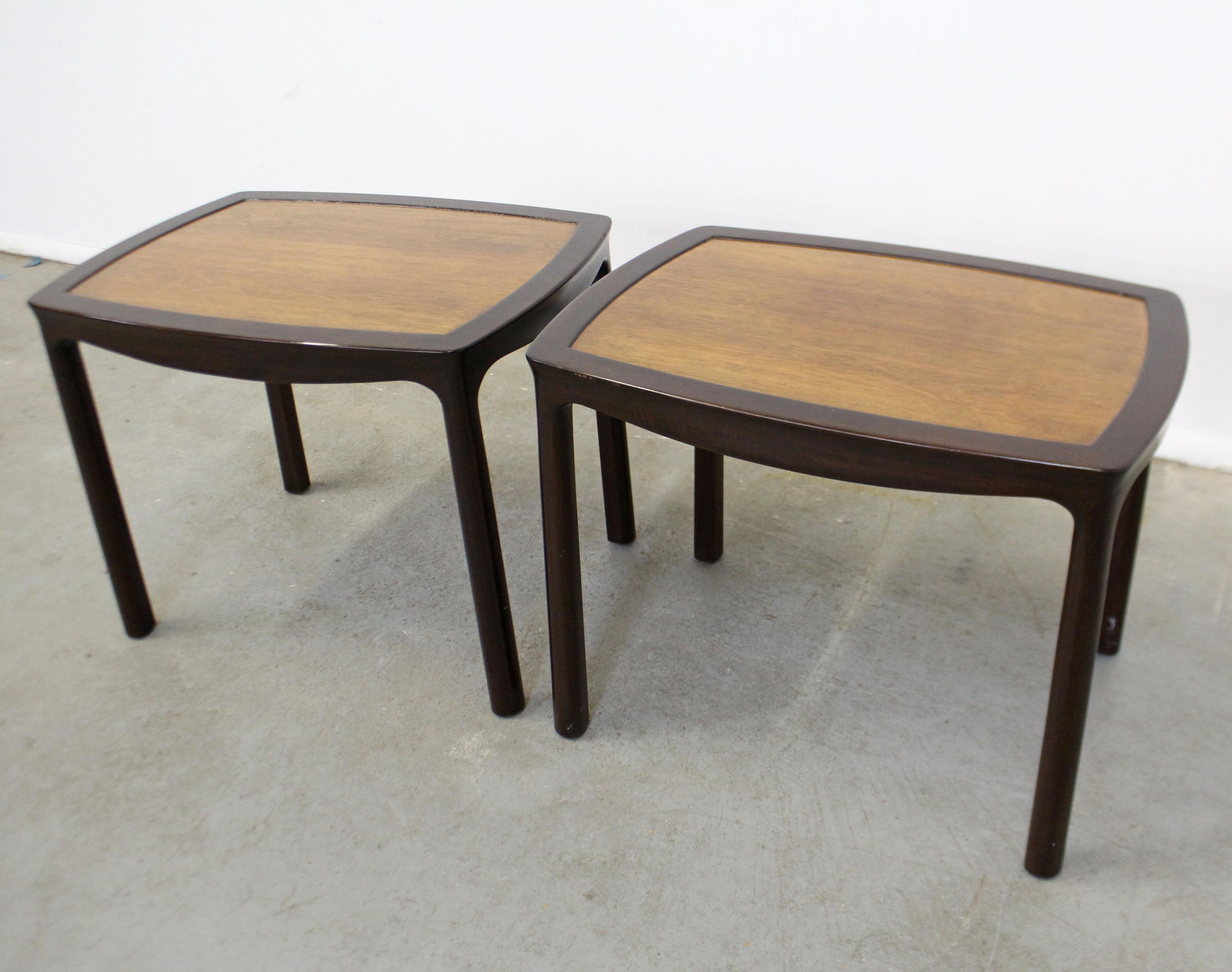 Pair of Mid-Century Modern Asian Edward Wormley for Dunbar Rosewood End Tables In Good Condition In Wilmington, DE