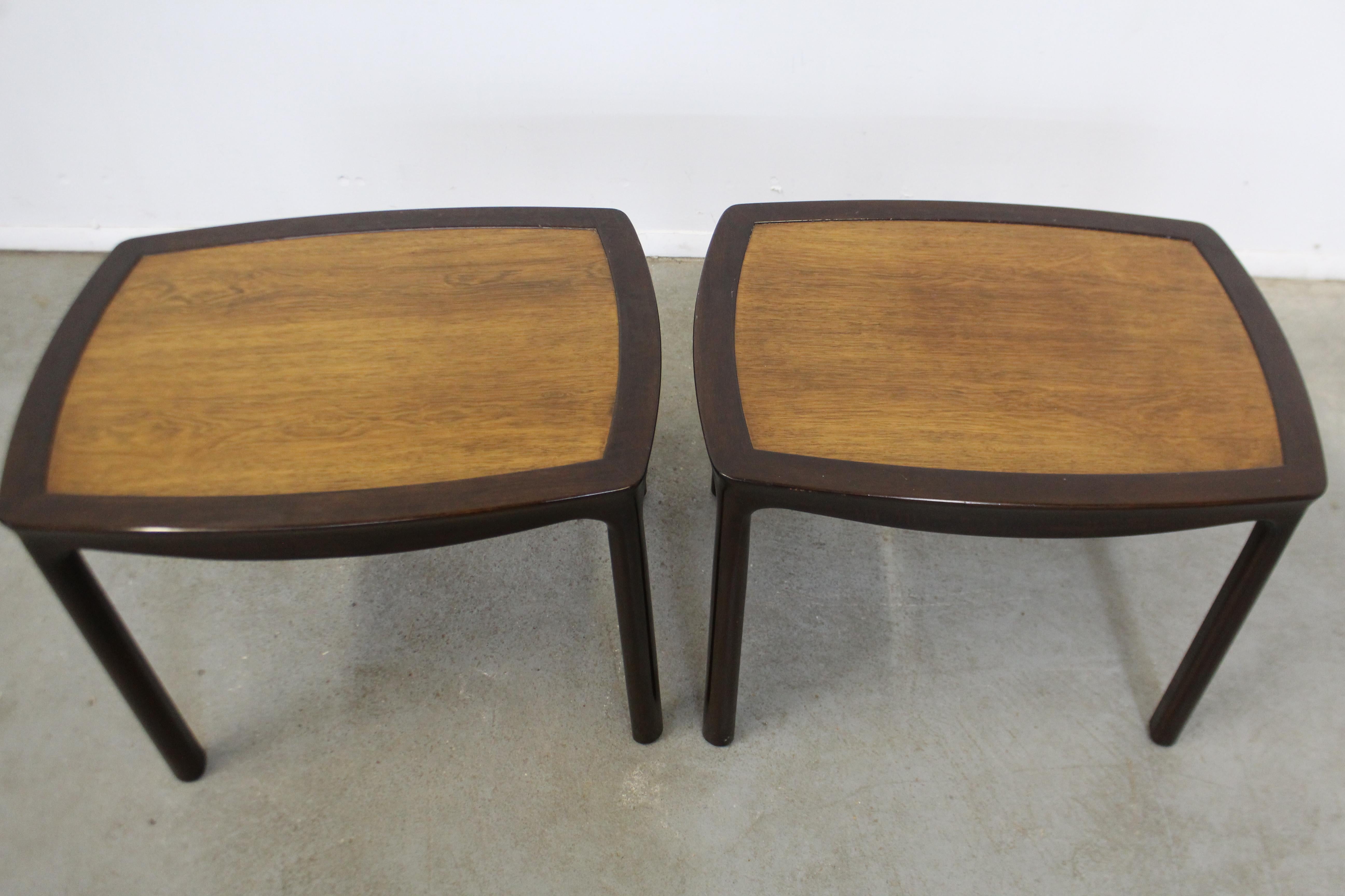 Late 20th Century Pair of Mid-Century Modern Asian Edward Wormley for Dunbar Rosewood End Tables