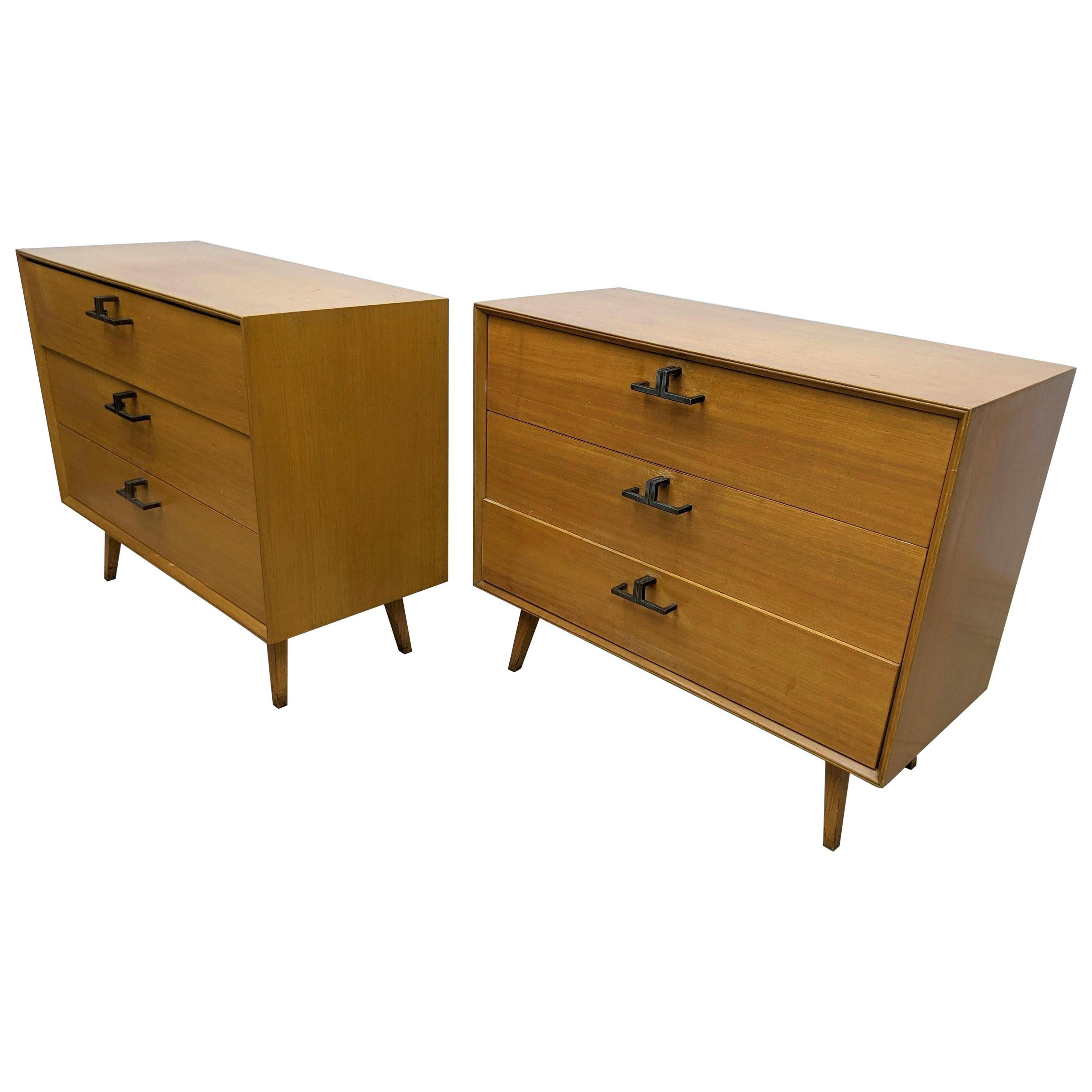 Pair of Mid-Century Modern Bachelor Chest, Commodes or Dressers 5
