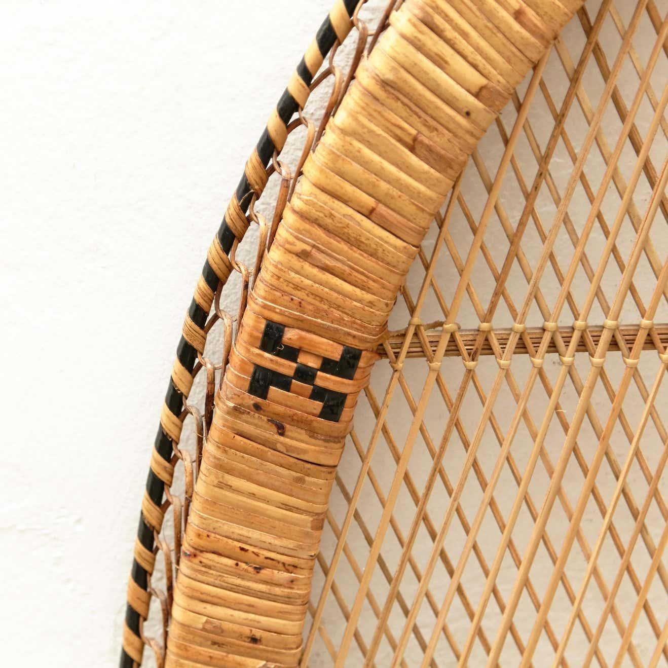 Mid-20th Century Pair of Mid-Century Modern Bamboo and Rattan Headboard Handcrafted French, 1960