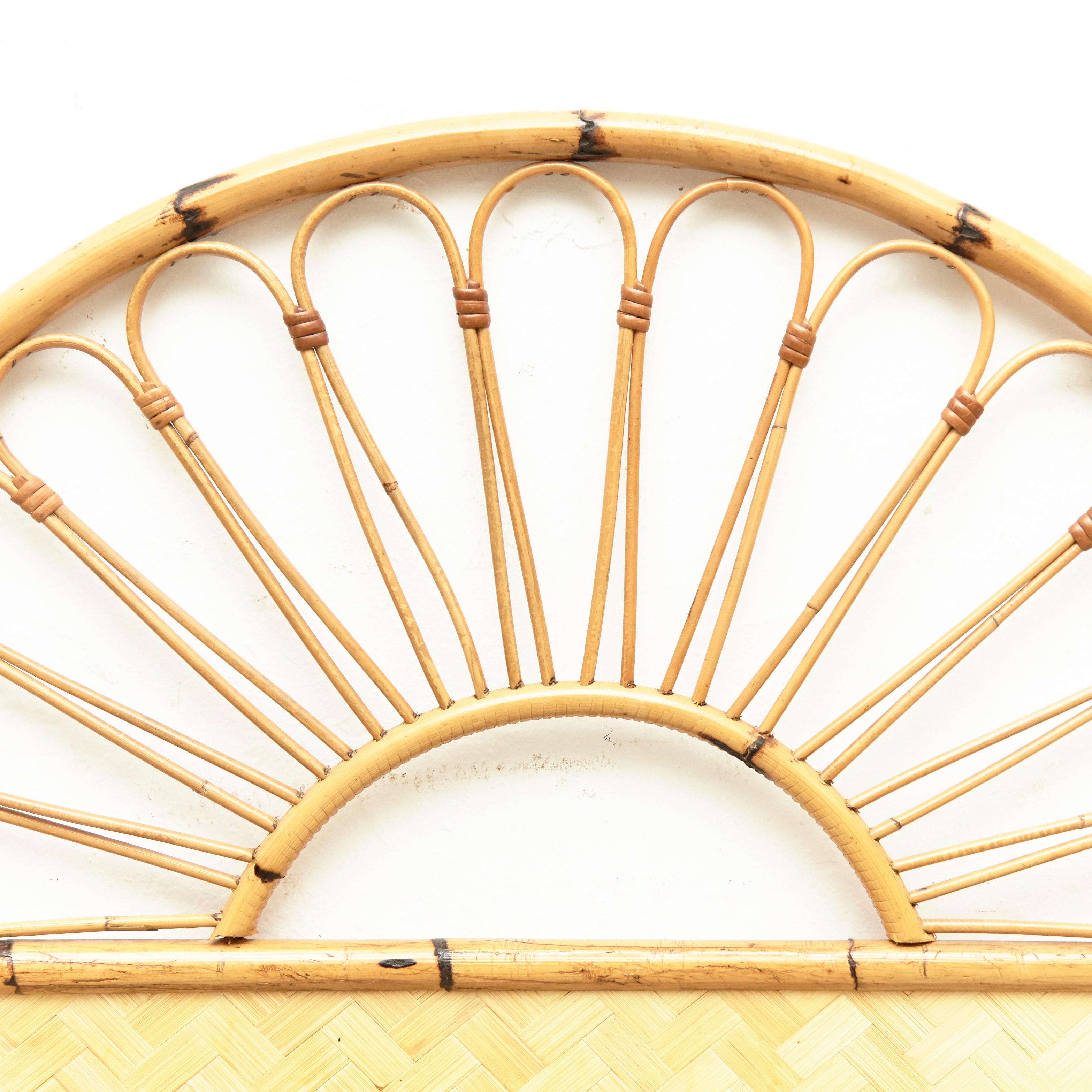 Pair of Mid-Century Modern Bamboo and Rattan Headboard Handcrafted French, 1960 3
