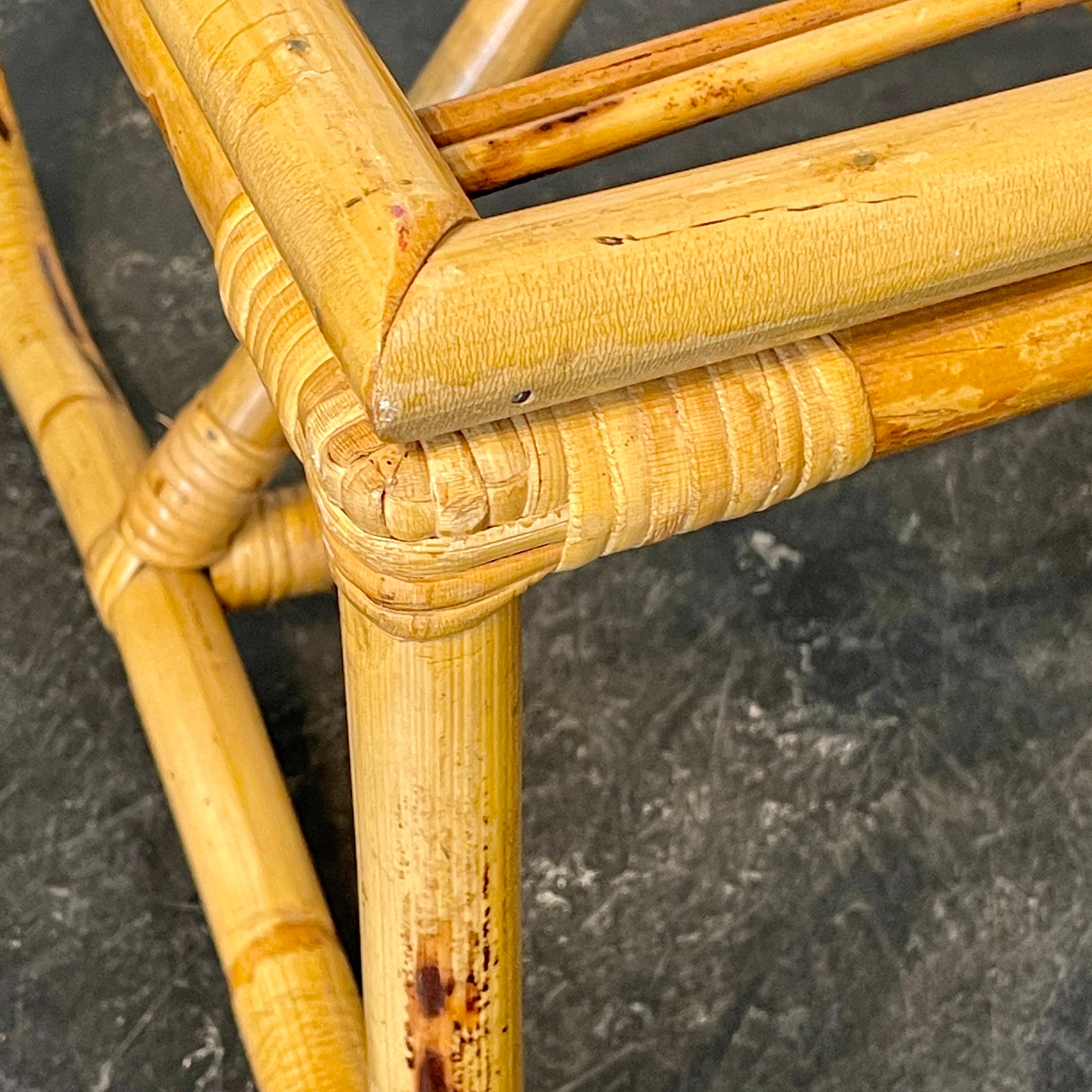 Paar moderne Bambus-Beistelltische oder Hocker aus der Mitte des Jahrhunderts im Angebot 5