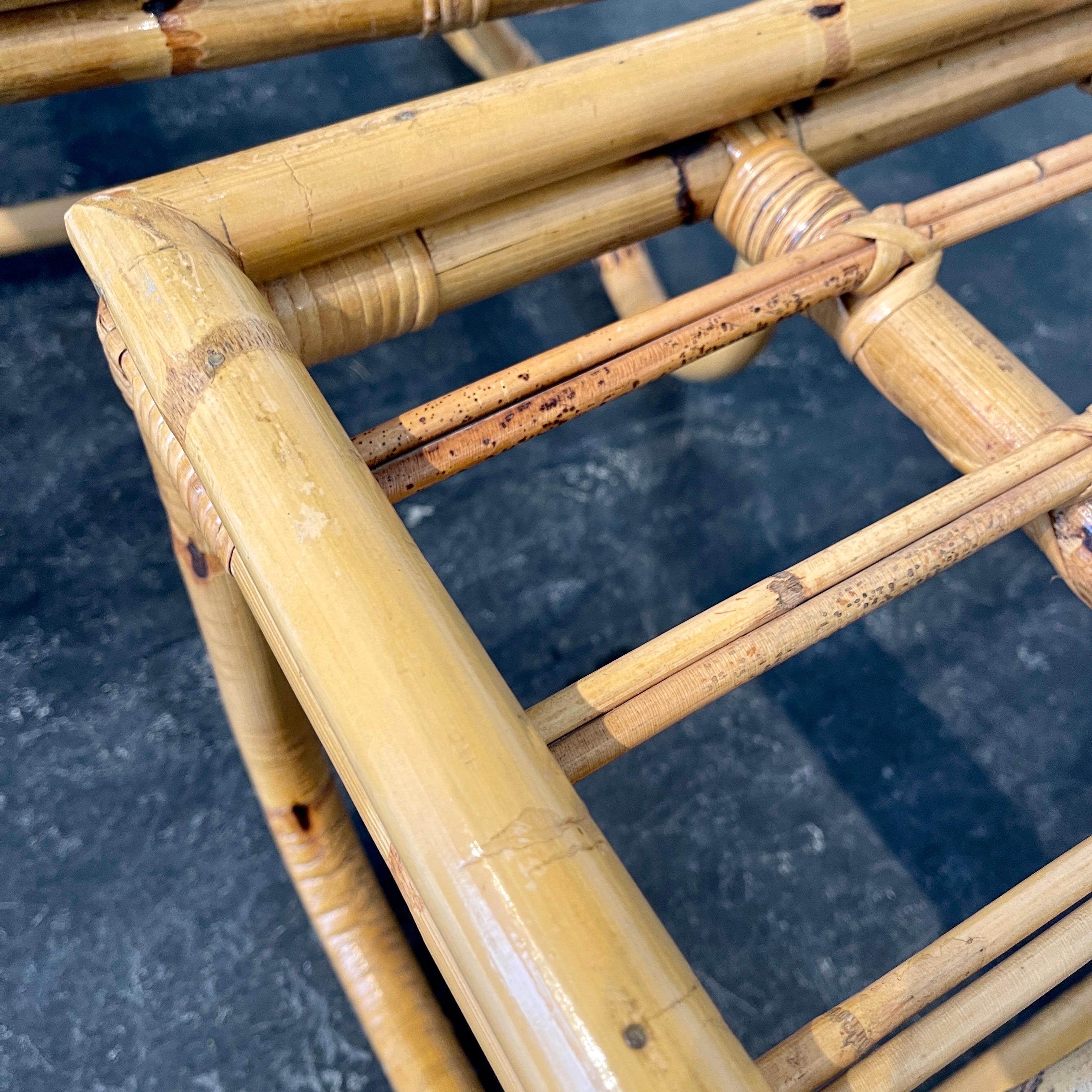 Paar moderne Bambus-Beistelltische oder Hocker aus der Mitte des Jahrhunderts im Angebot 1
