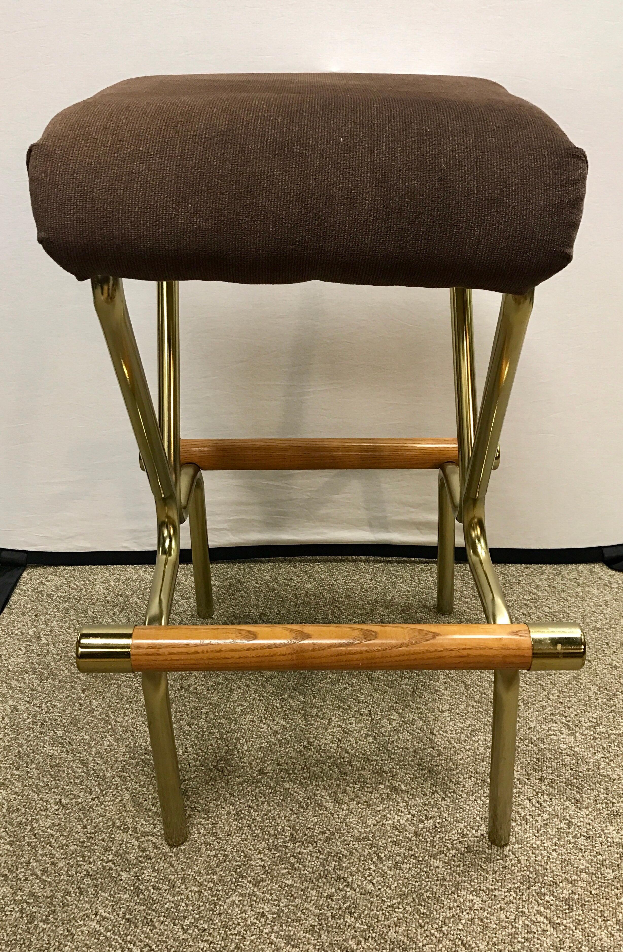 Pair of Mid-Century Modern Bar Counter Kitchen Stools Milo Baughman Style In Excellent Condition In West Hartford, CT