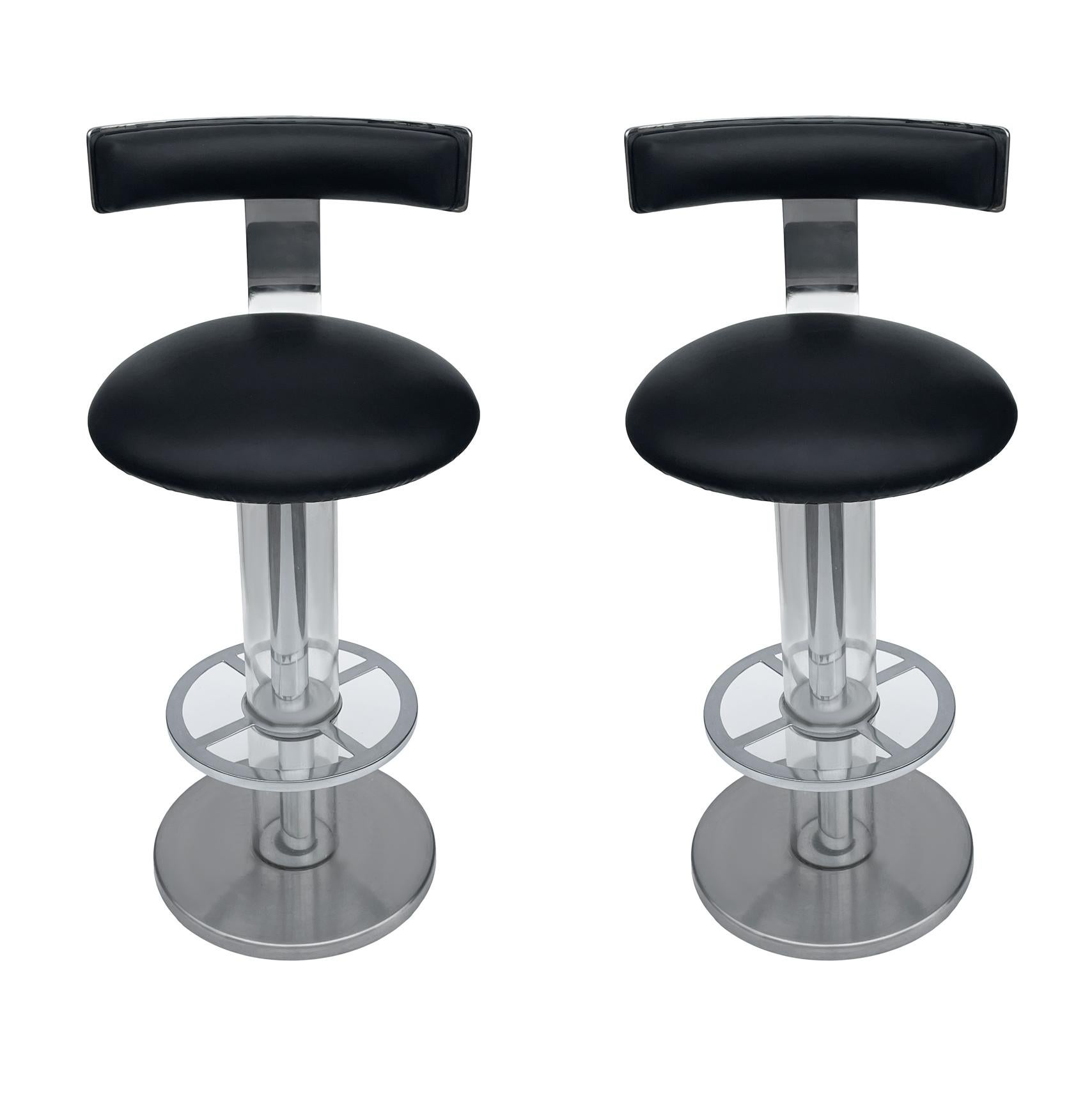 chrome and black bar stools